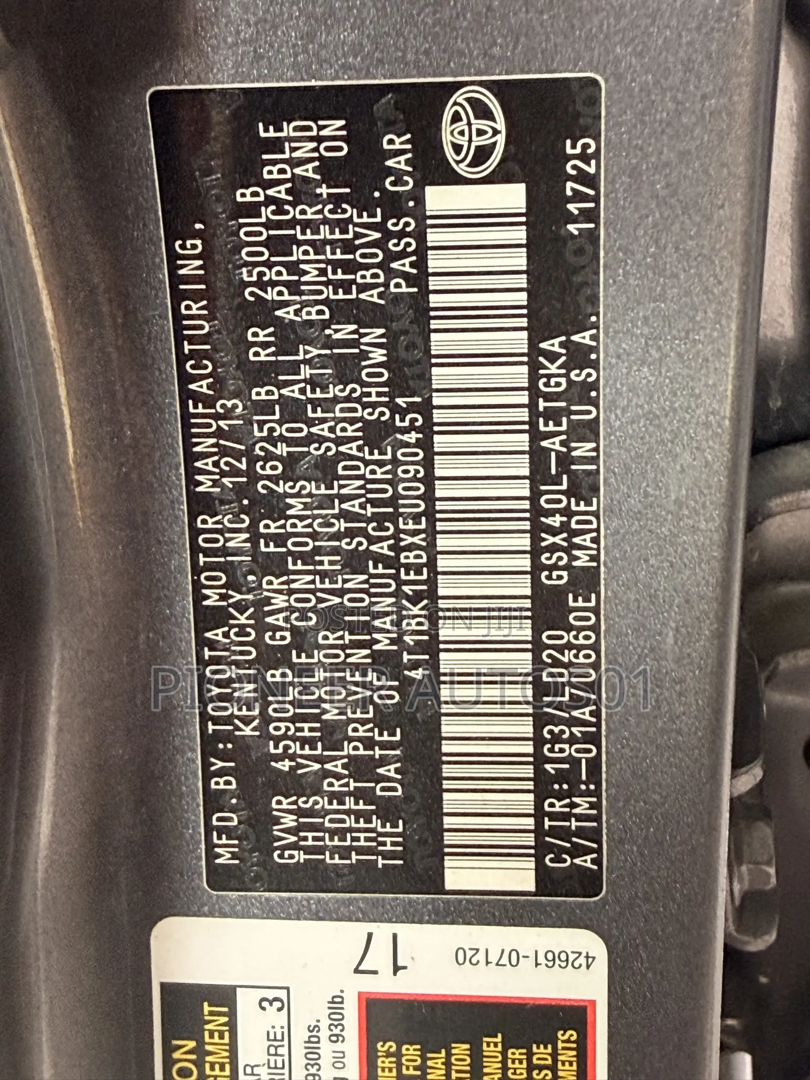 Toyota Avalon XLE 4dr Sedan (3.5L 6cyl 6A) 2014 Gray