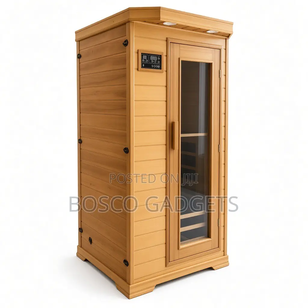 1-Person Wooden Infrared Sauna Cabin – Home Spa Detox