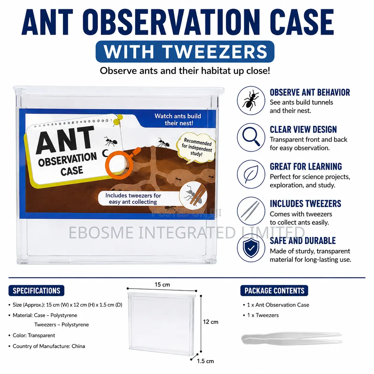 Ant Observation Case With Tweezers – Educational Science Kit