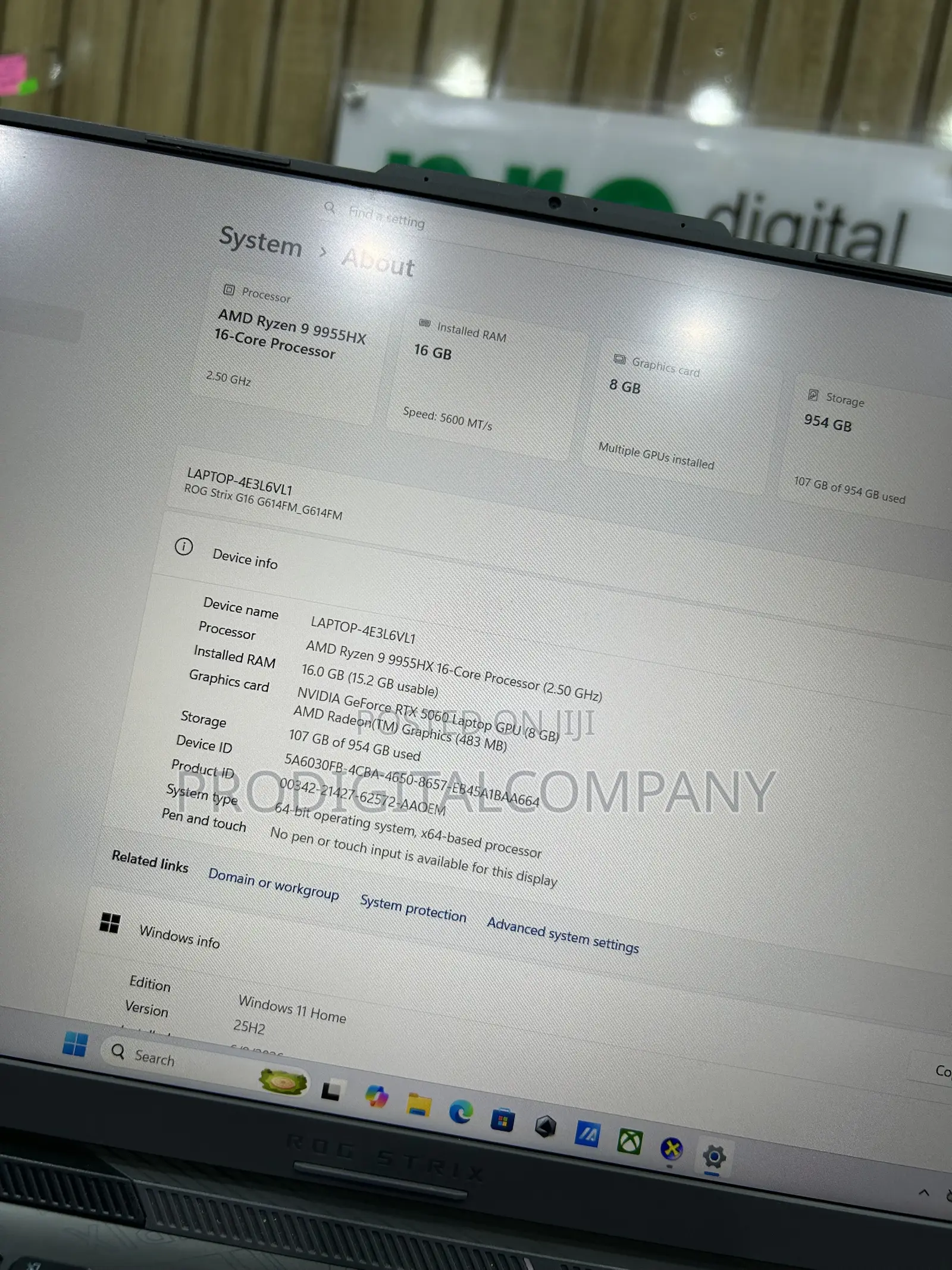 Laptop Asus ROG Strix G16 G614 16GB AMD Ryzen 9 SSD 1T