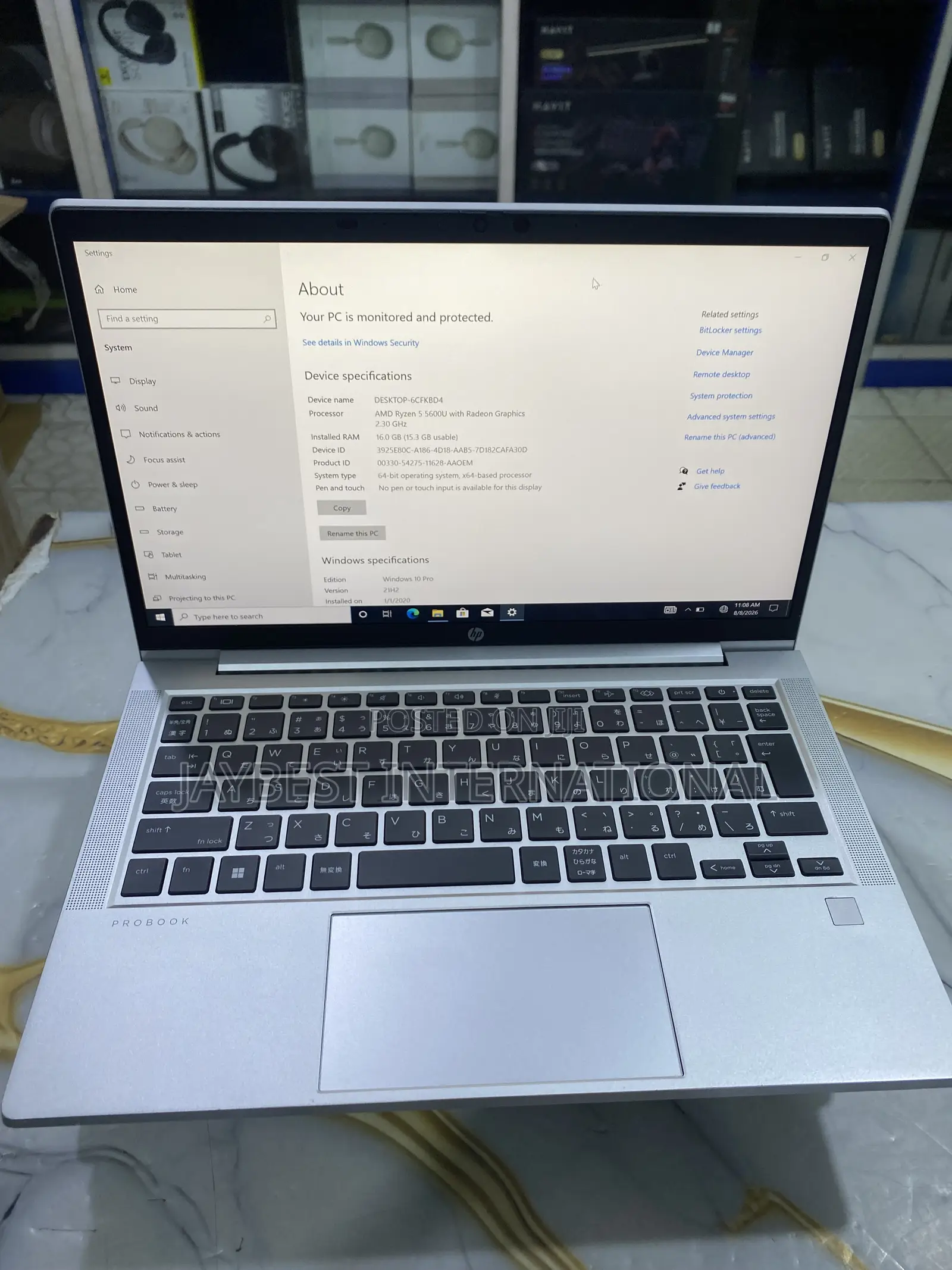 Laptop HP 16GB AMD Ryzen 5 SSD 256GB