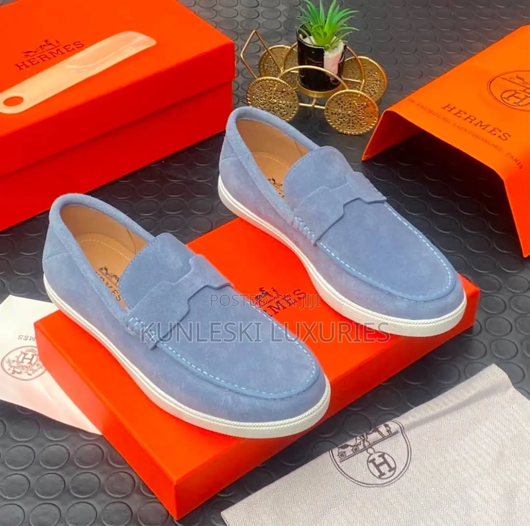 Original Hermes Noe Suede / Leather Loafers Shoes