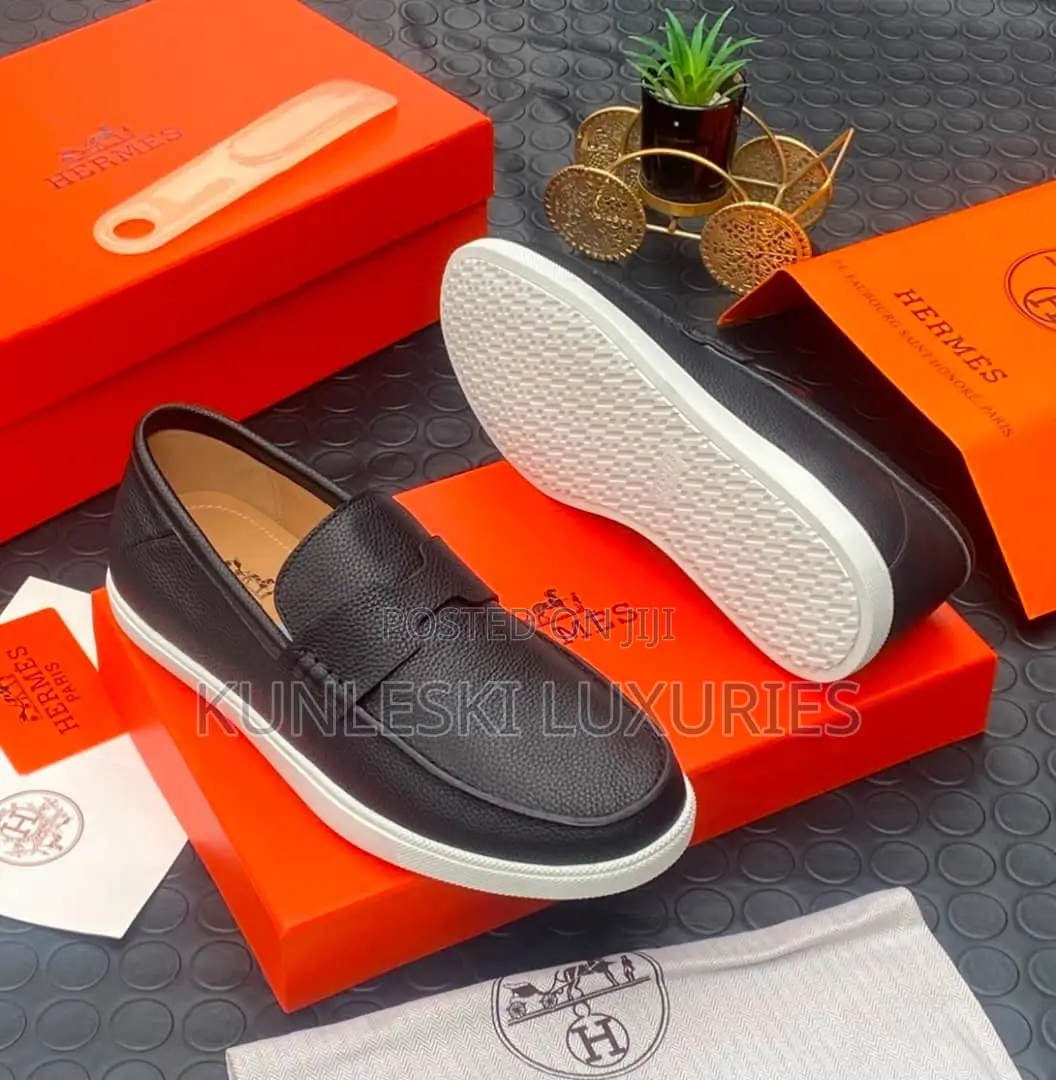 Original Hermes Noe Suede / Leather Loafers Shoes