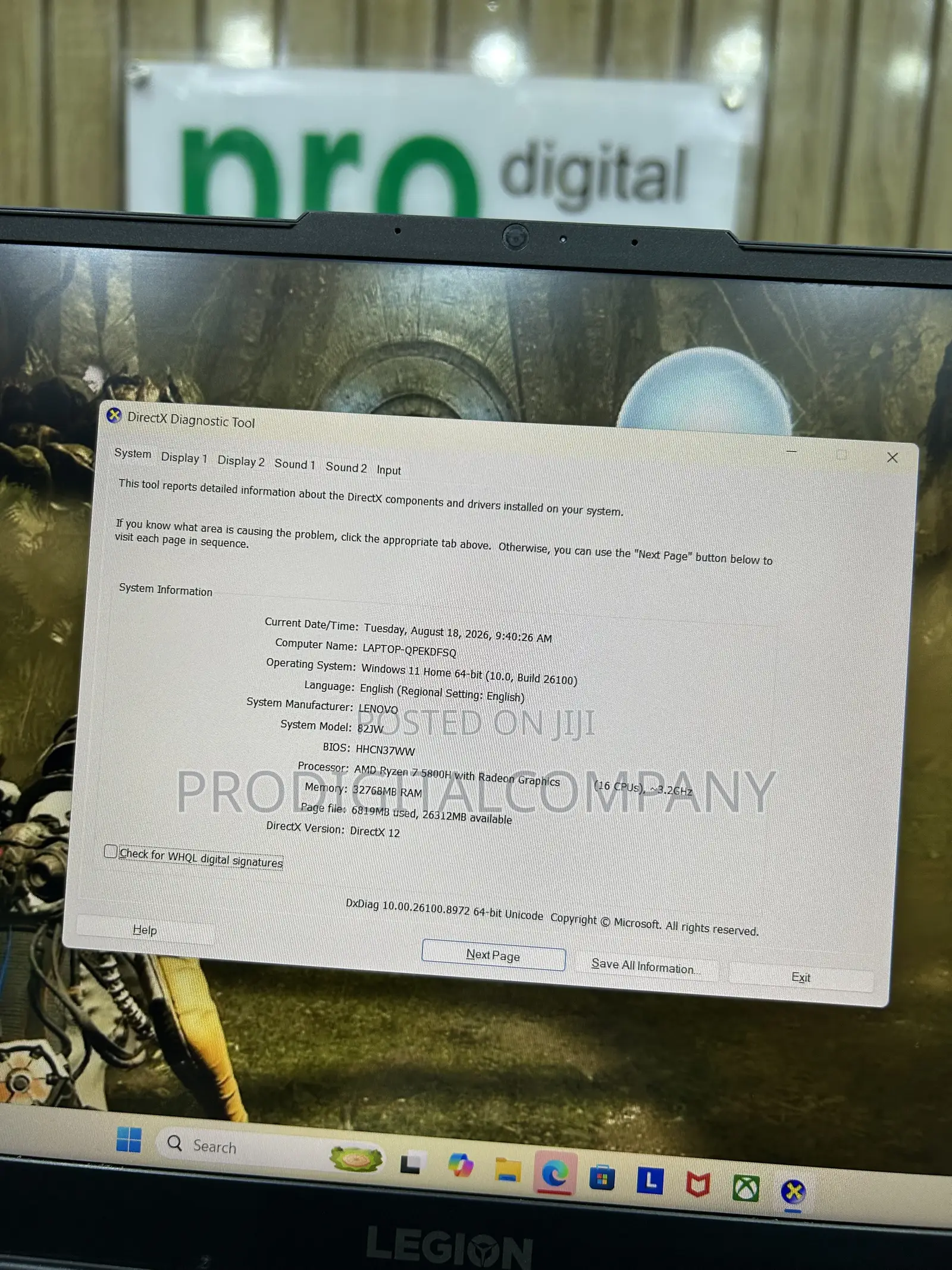 Laptop Lenovo Legion 5 32GB AMD Ryzen 7 SSD 512GB