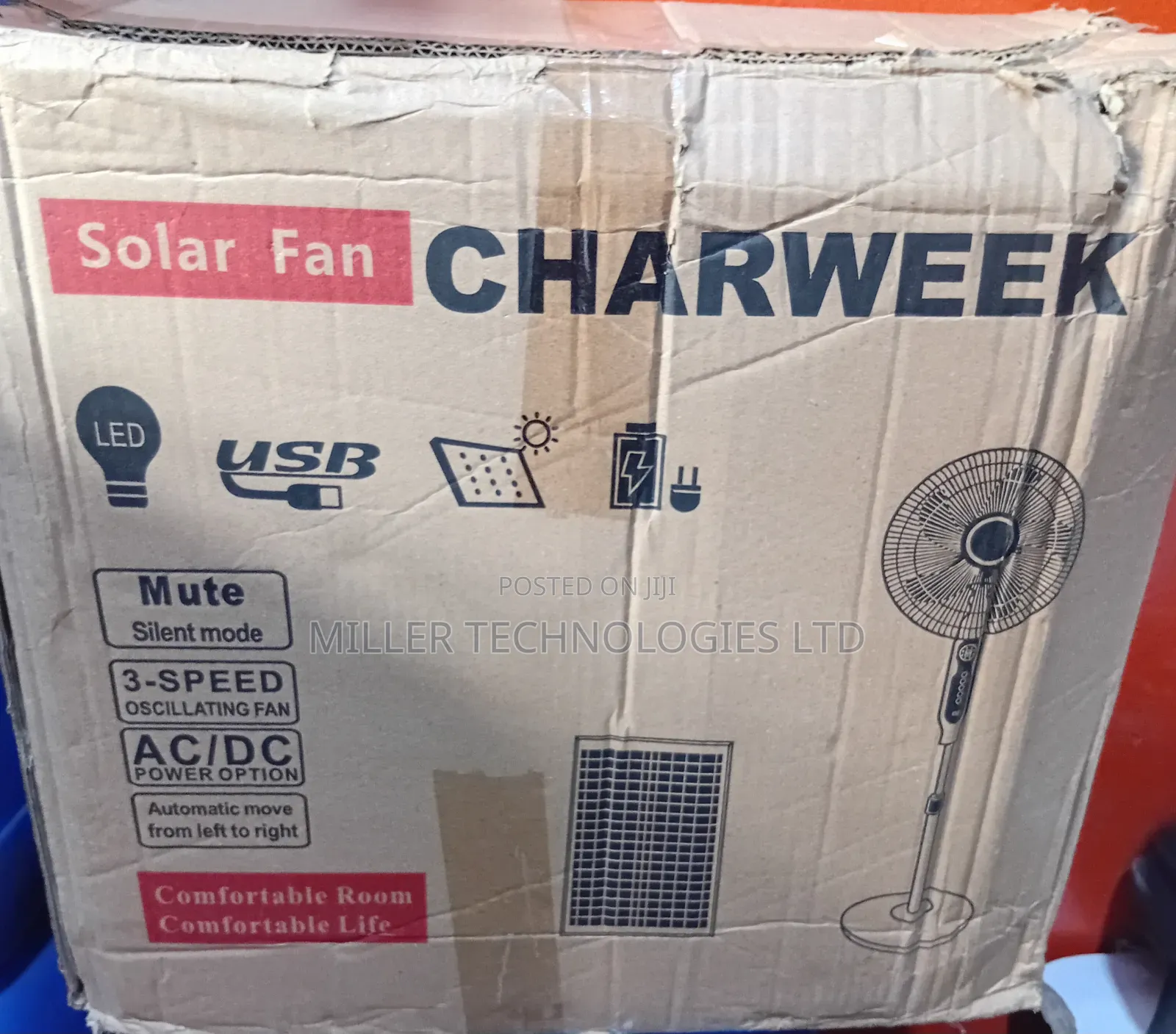 16inch Charweek Solar Rechargeable Fan