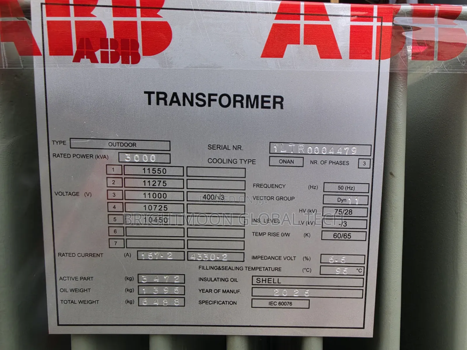 3000kva 11kv ABB Transformer, 3mva 11kv Transformer
