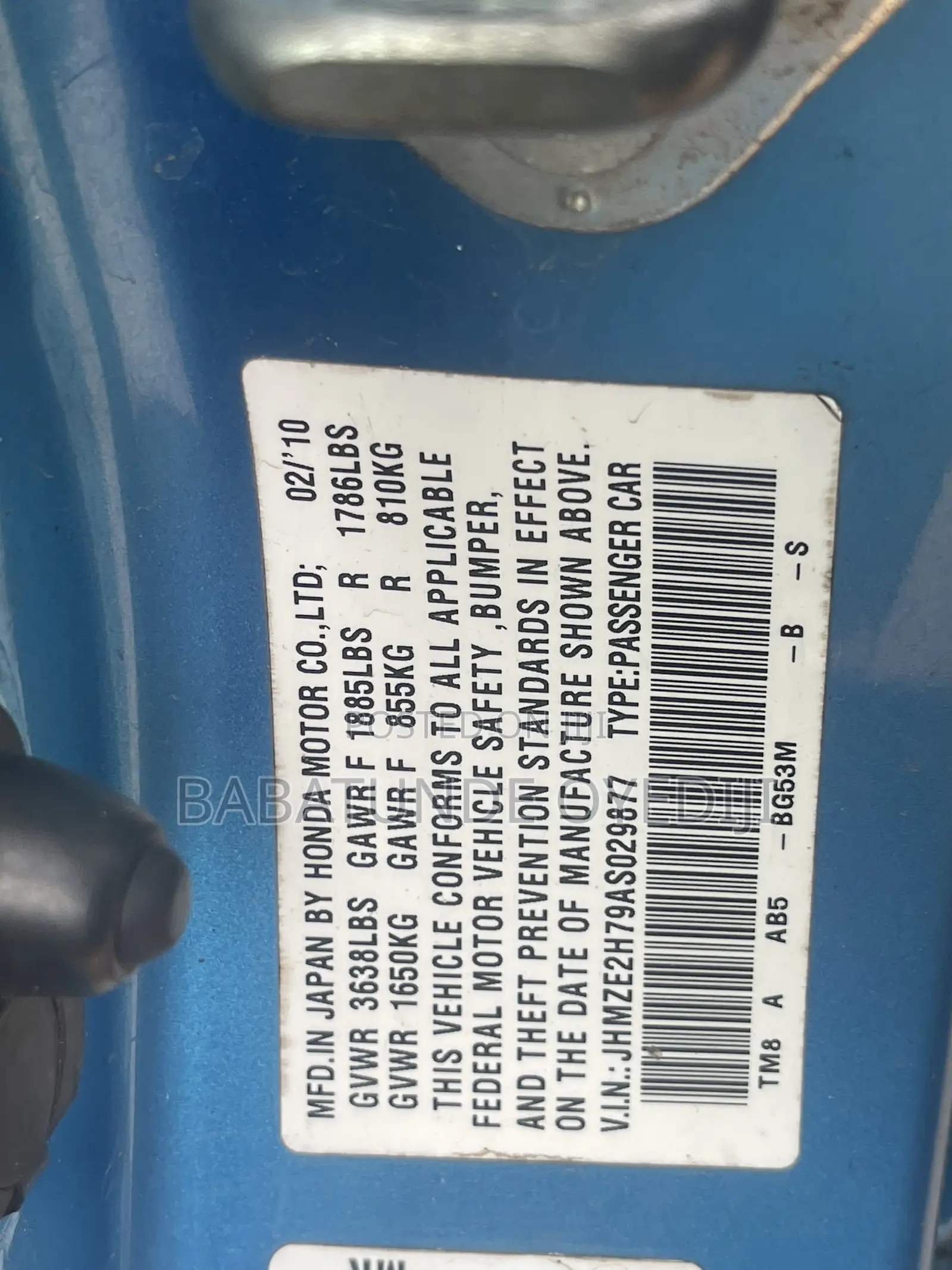 Honda Insight 2010 Blue
