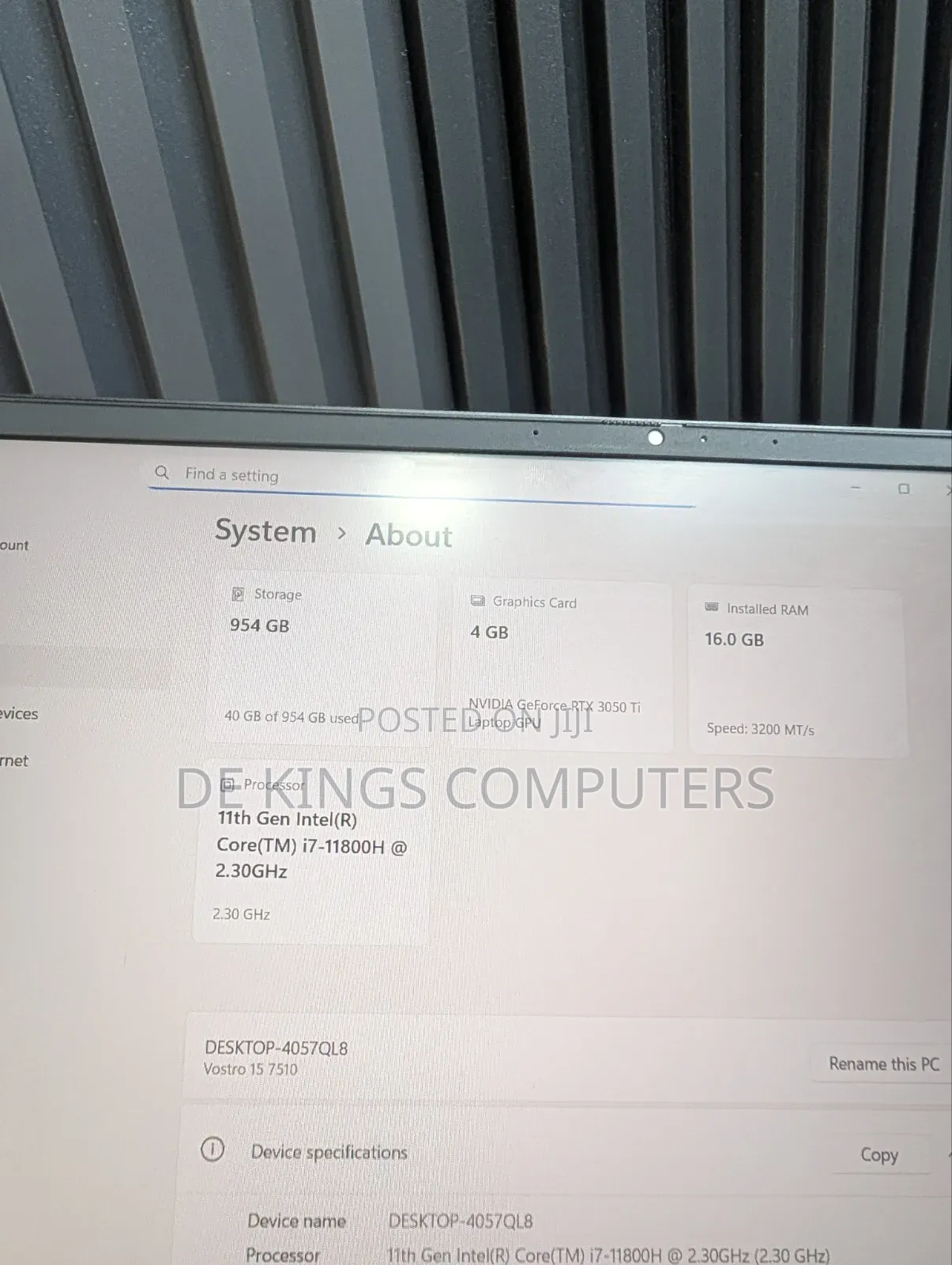 Laptop Dell Vostro 7510 16GB Intel Core i7 SSD 1T