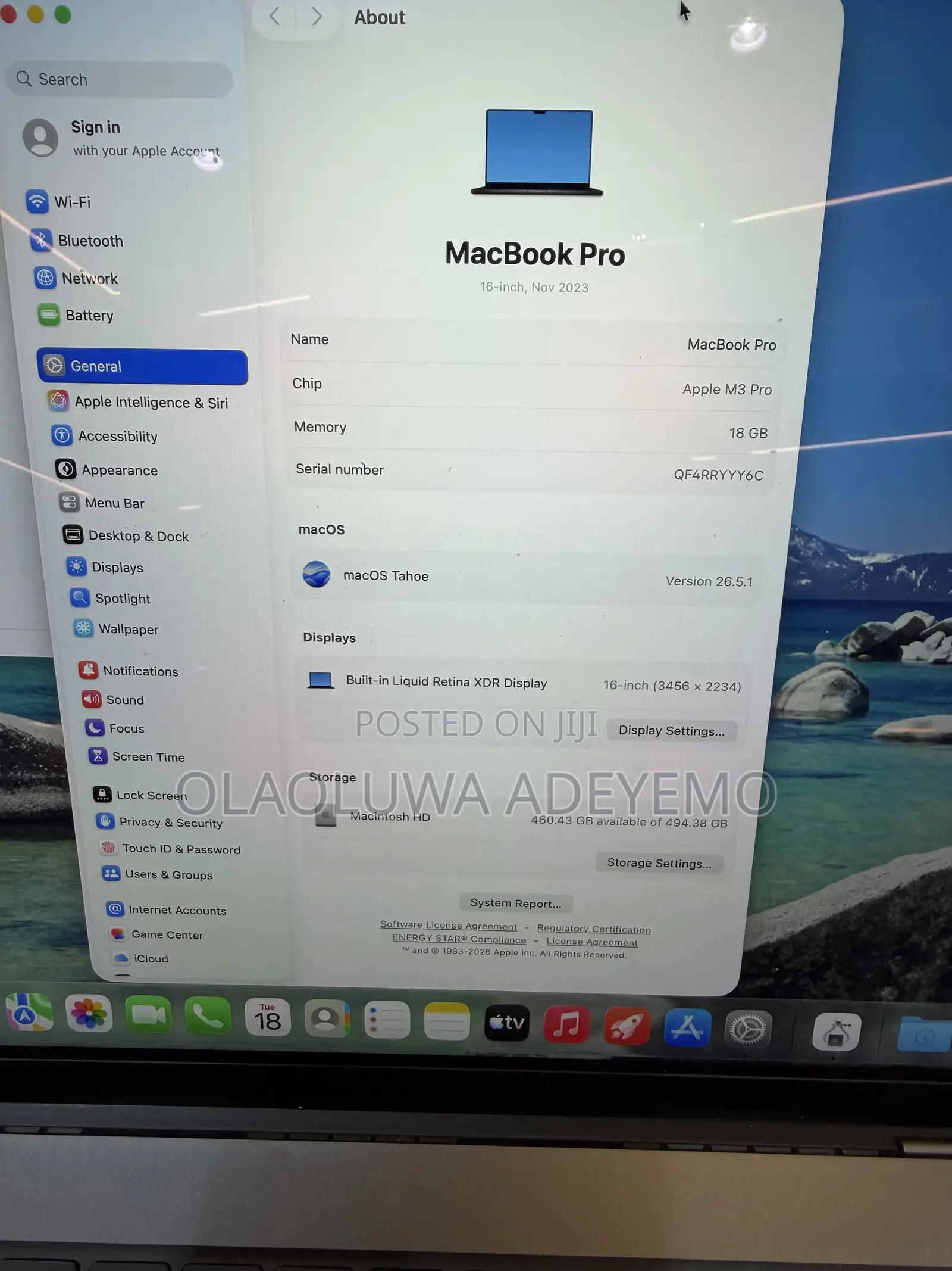 Laptop Apple MacBook Pro 2023 M3 Pro 18GB Apple M3 Pro SSD 500GB