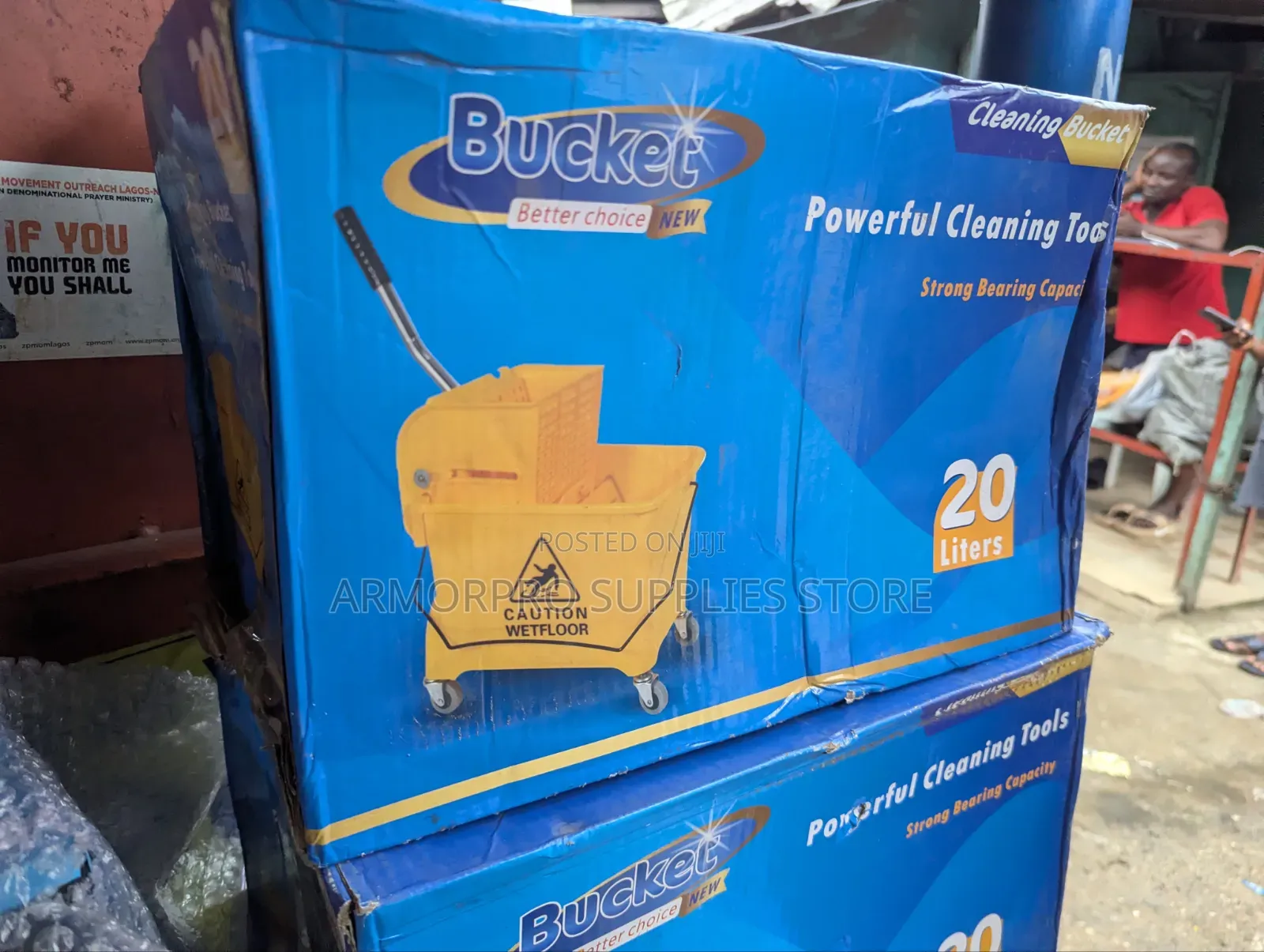 20-Liter Industrial Plastic Mop Bucket