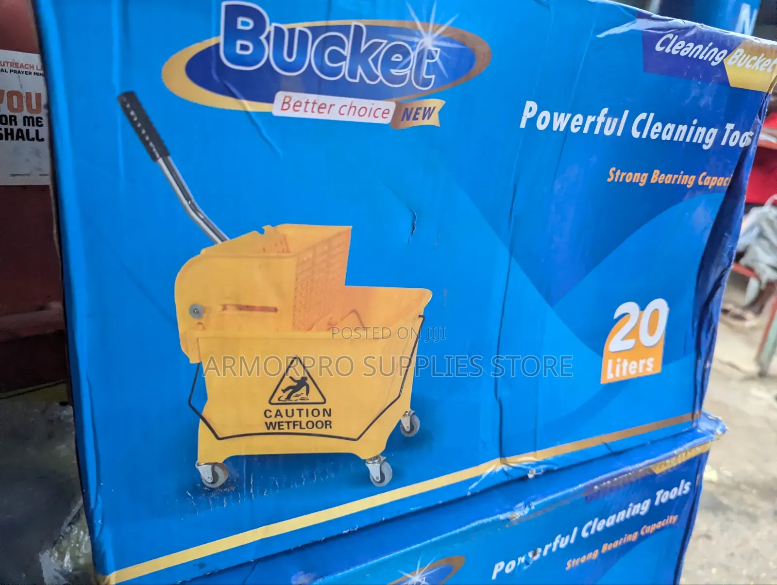 20-Liter Industrial Plastic Mop Bucket