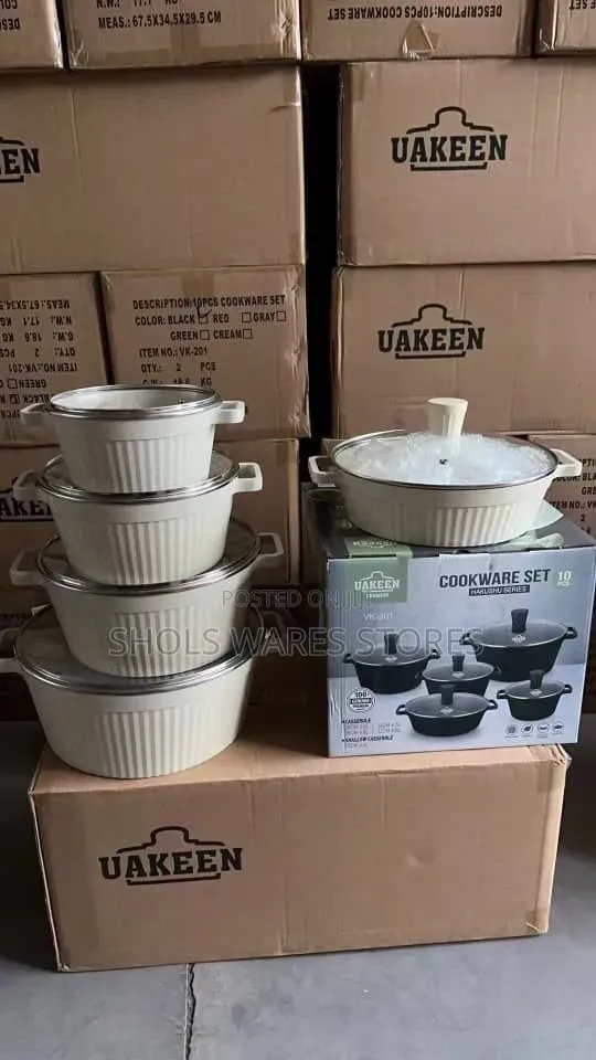 UAKEEN 10PCS Granite Non-Stick Cookware Set - YK-201