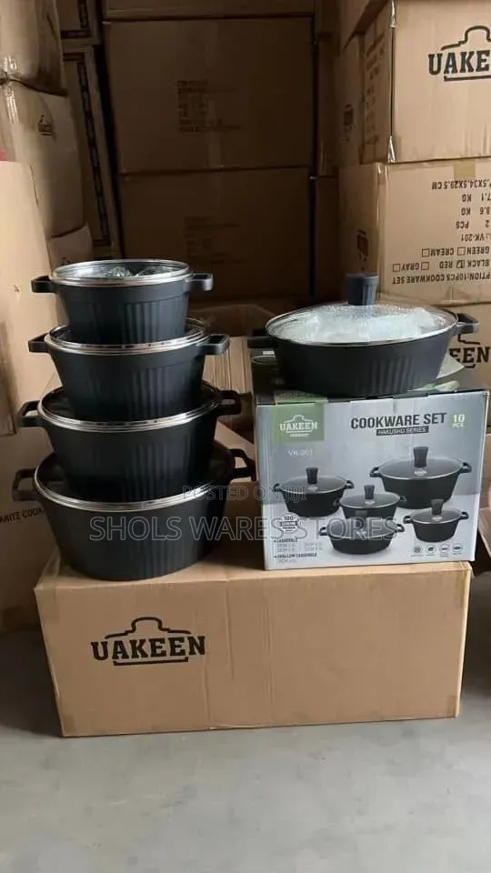 UAKEEN 10PCS Granite Non-Stick Cookware Set - YK-201