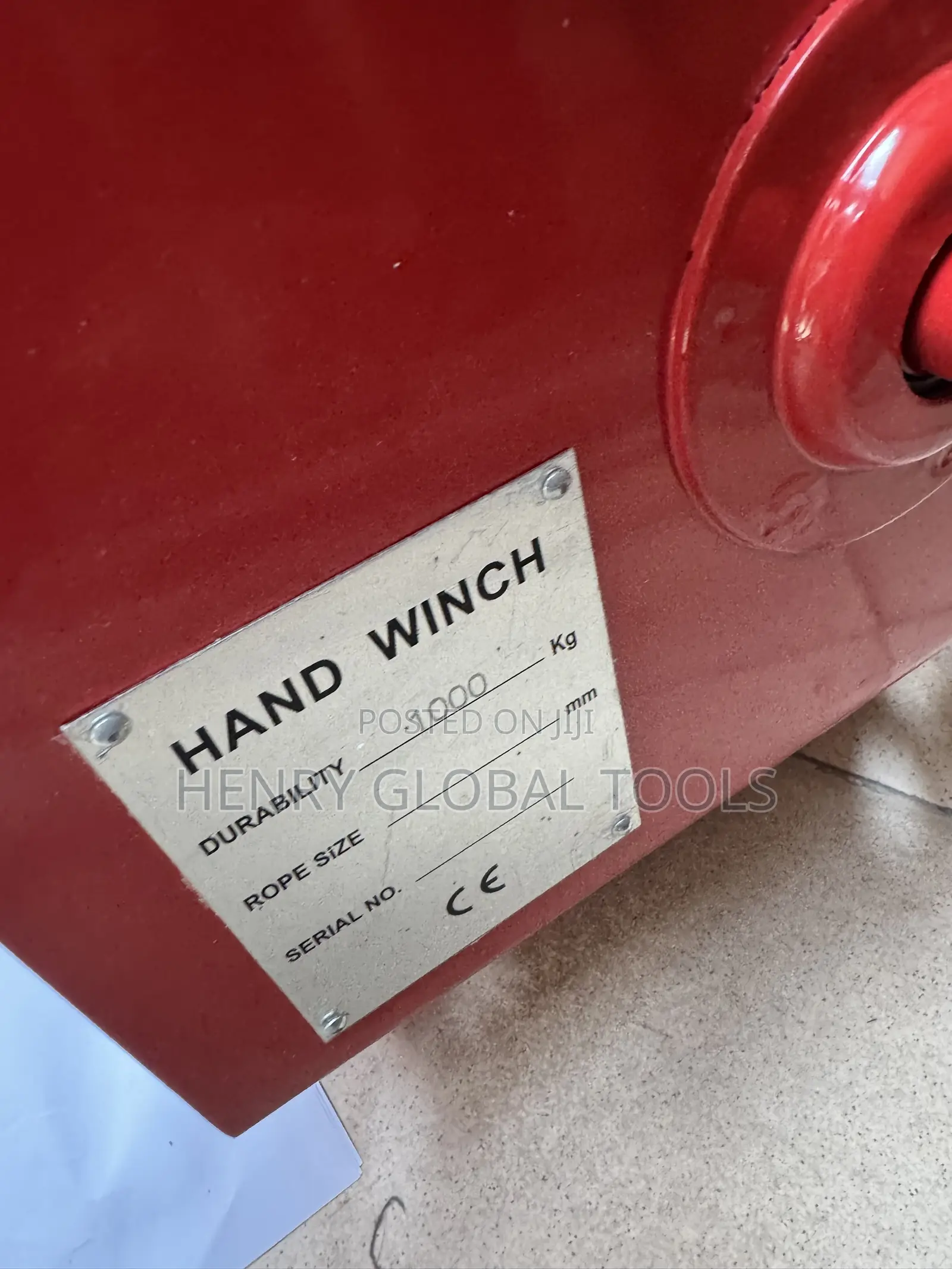 1000kg Manual Cable Winch – JC-E Series