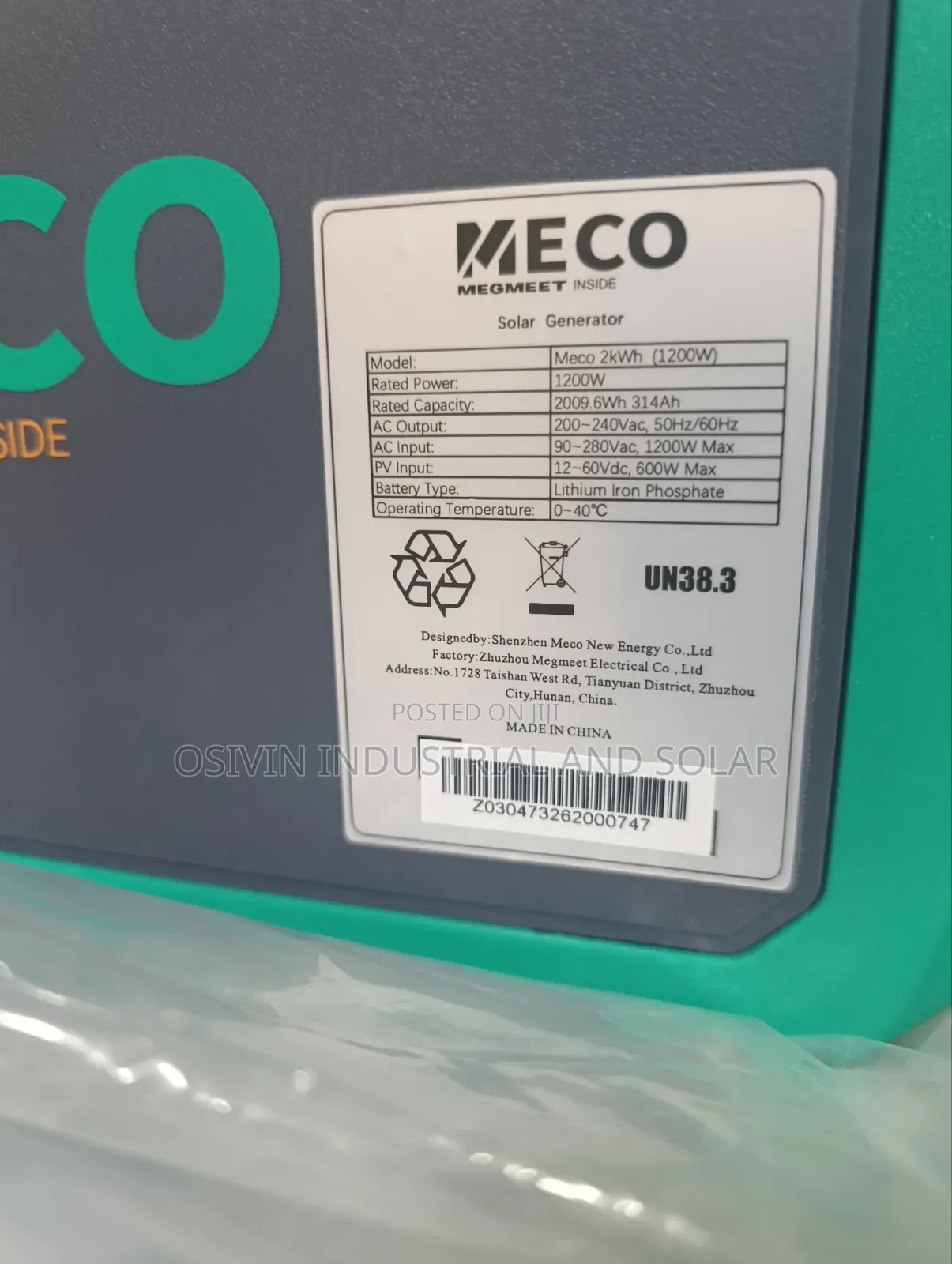 2kwh Meco All in One Solar Generator or Solar System