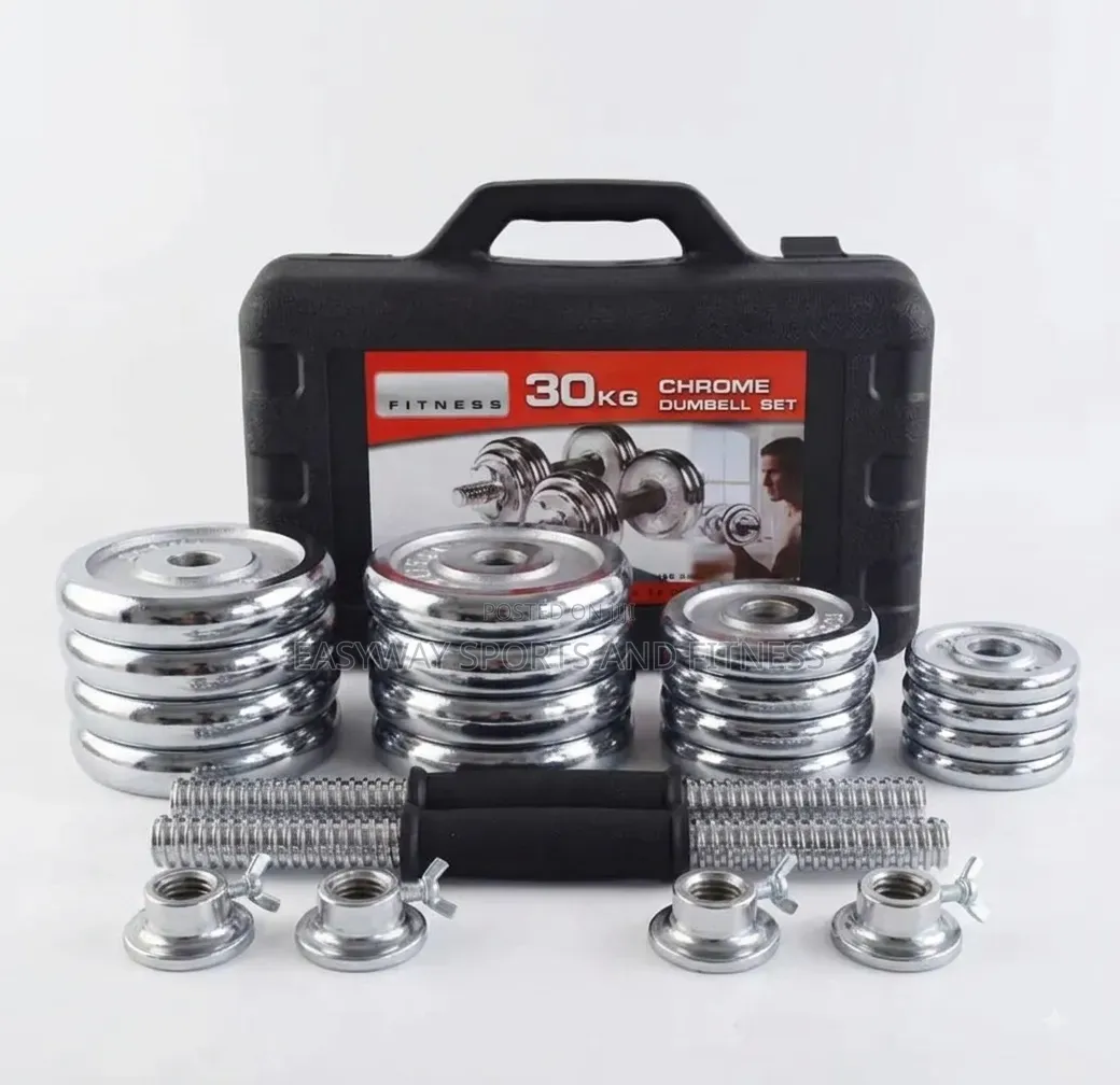 30kg Adjustable Chrome Dumbbell Set