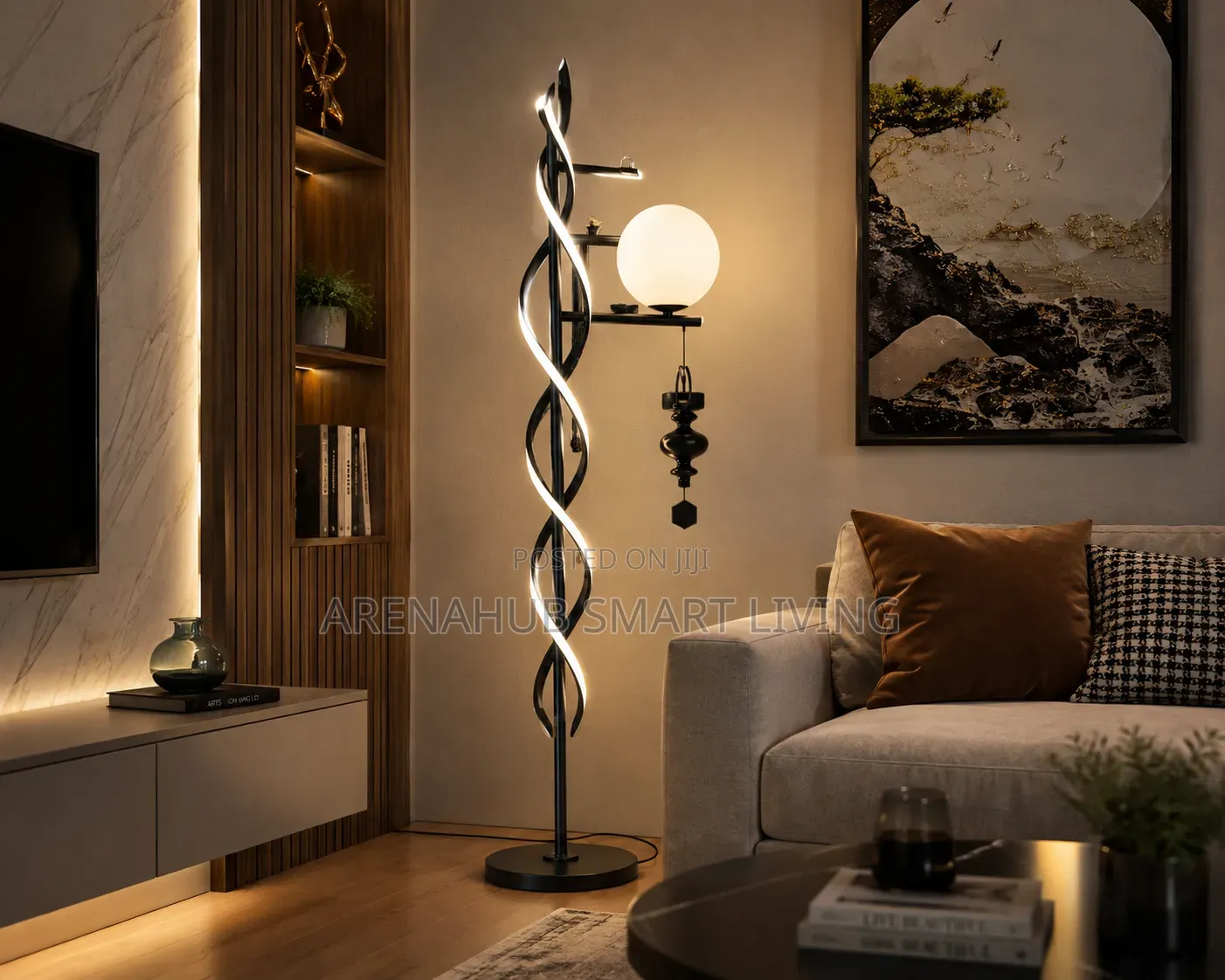 Nordic Style LED Spiral Floor Lamp Bedroom Decor Lights