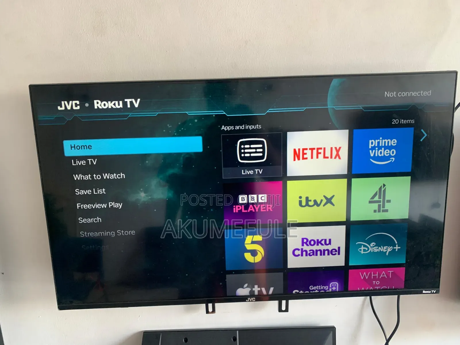 JVC Roku Smart TV 40 Inches Display