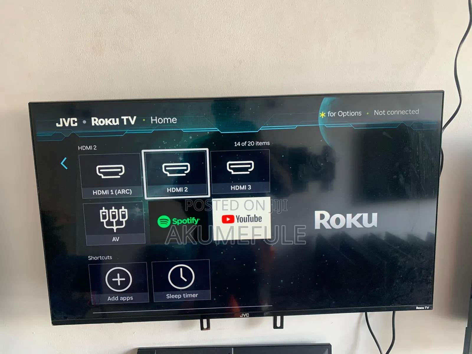 JVC Roku Smart TV 40 Inches Display