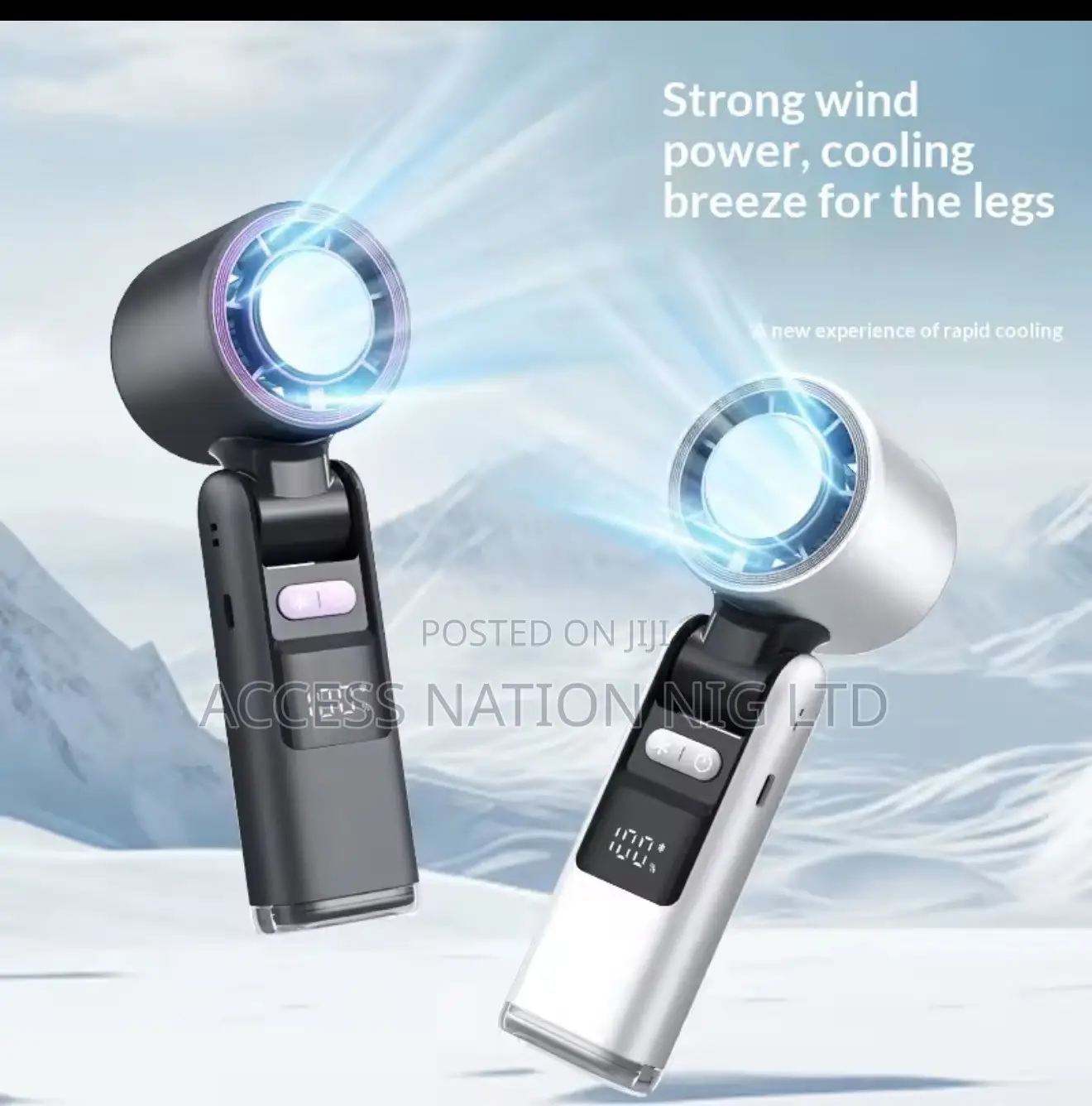 3 in 1 Handheld Turbo Cooling Fan Portable LED Flashlight Air Cooler