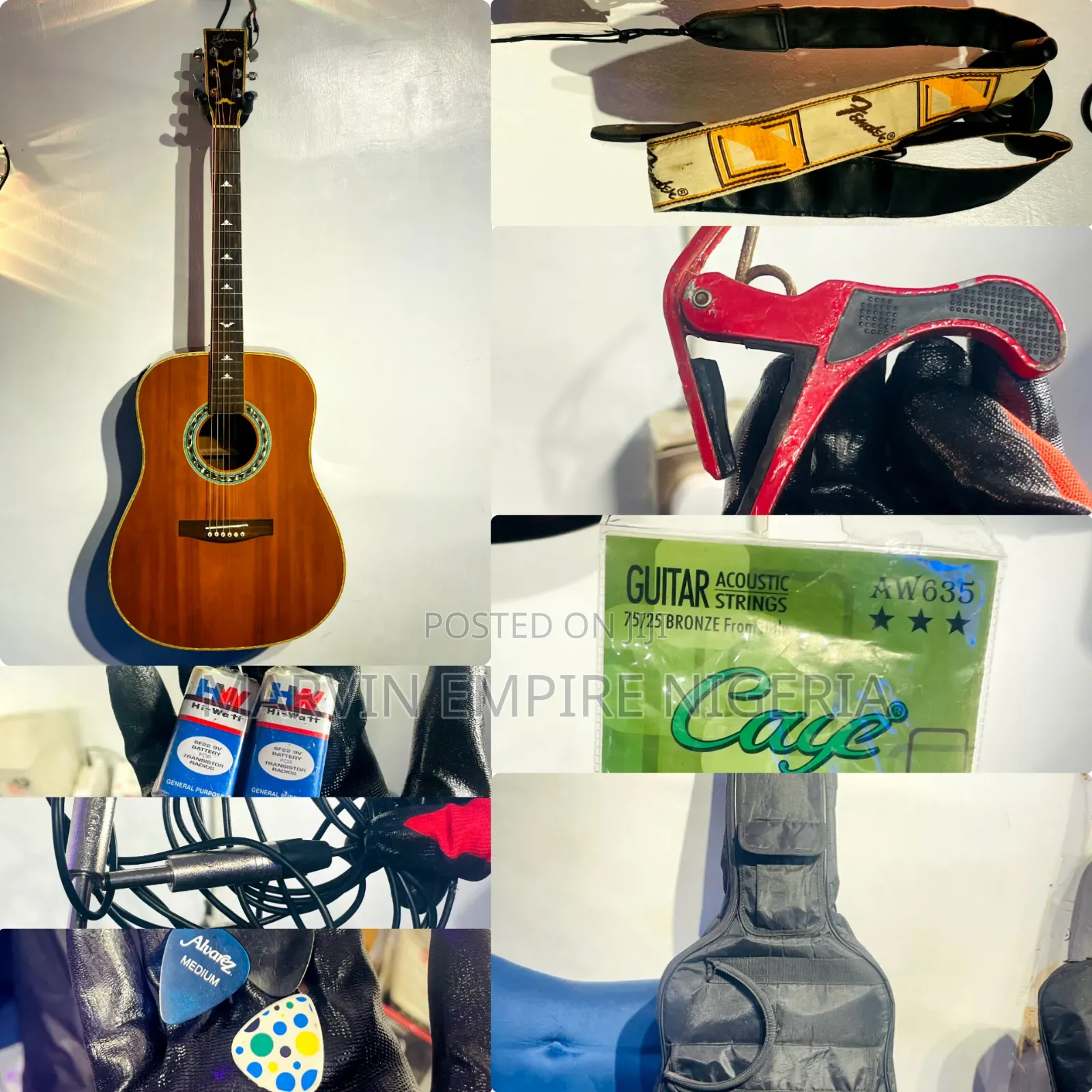 Electroacoustic Dreadnought Guitar With Seven (7) Accessories_ Fender