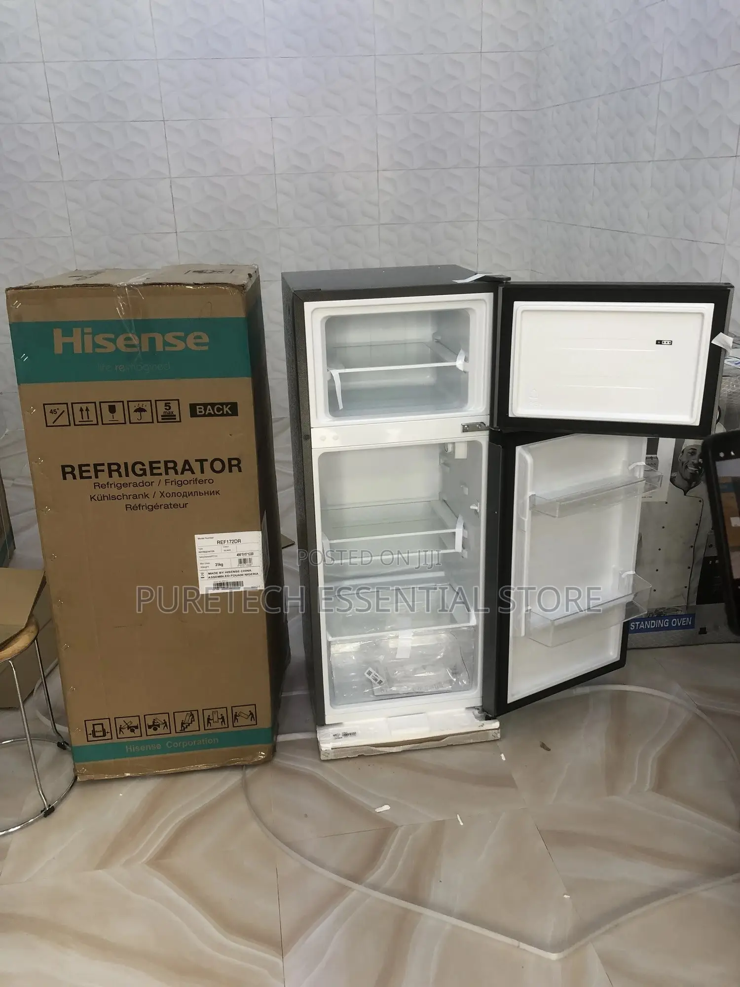 New Hisense Double Door Fridge and Freezer 124l