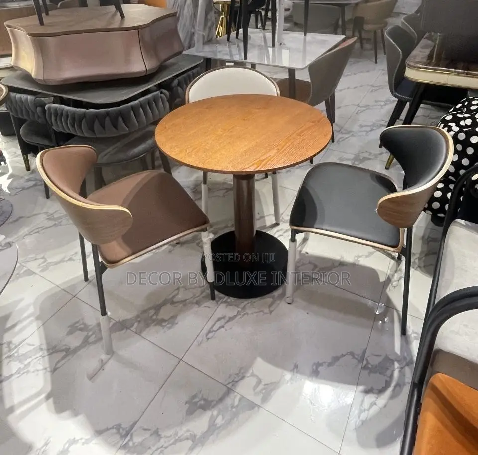 Compact Round Wooden Bistro Table Chair Set