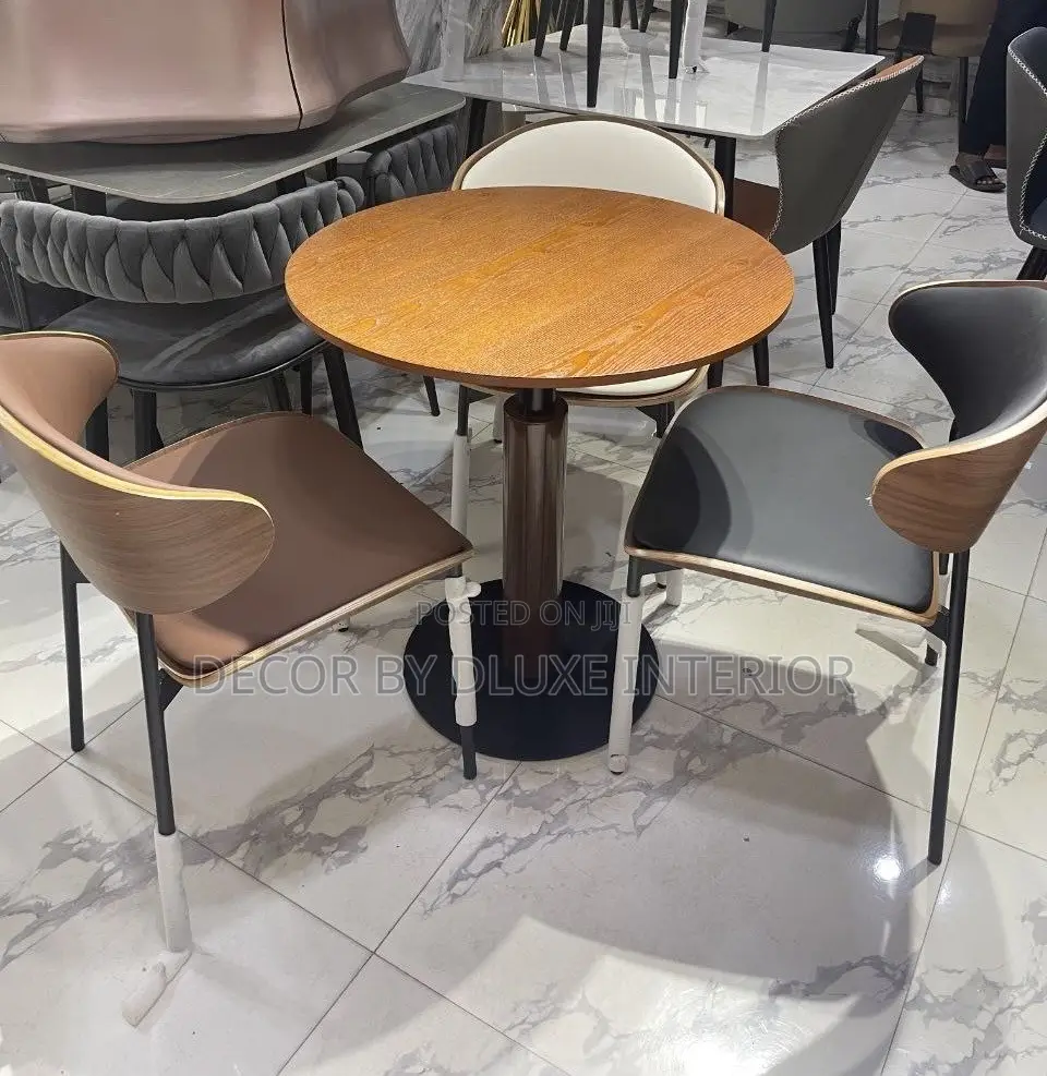 Compact Round Wooden Bistro Table Chair Set