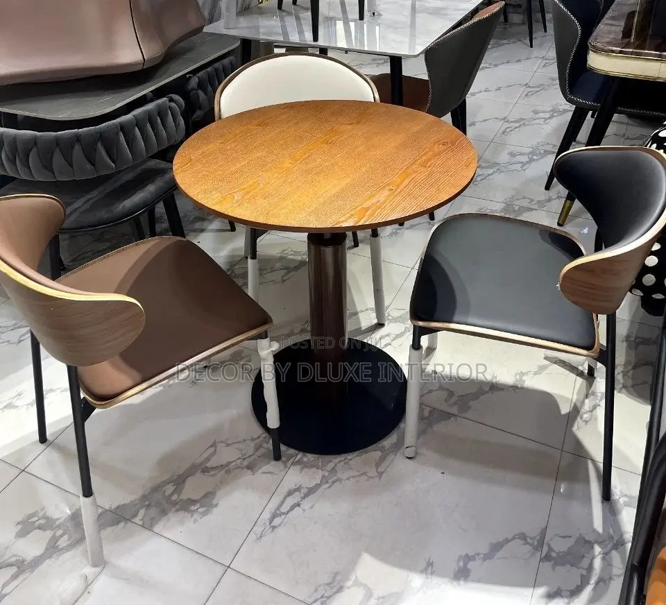 Compact Round Wooden Bistro Table Chair Set