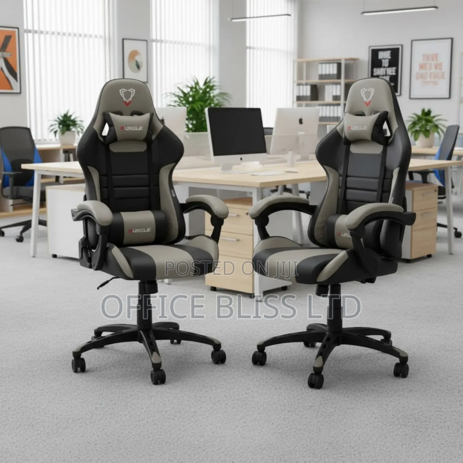 E-Sports Pro Series Gaming Chair ( BLACK Gray) Non - Reclining