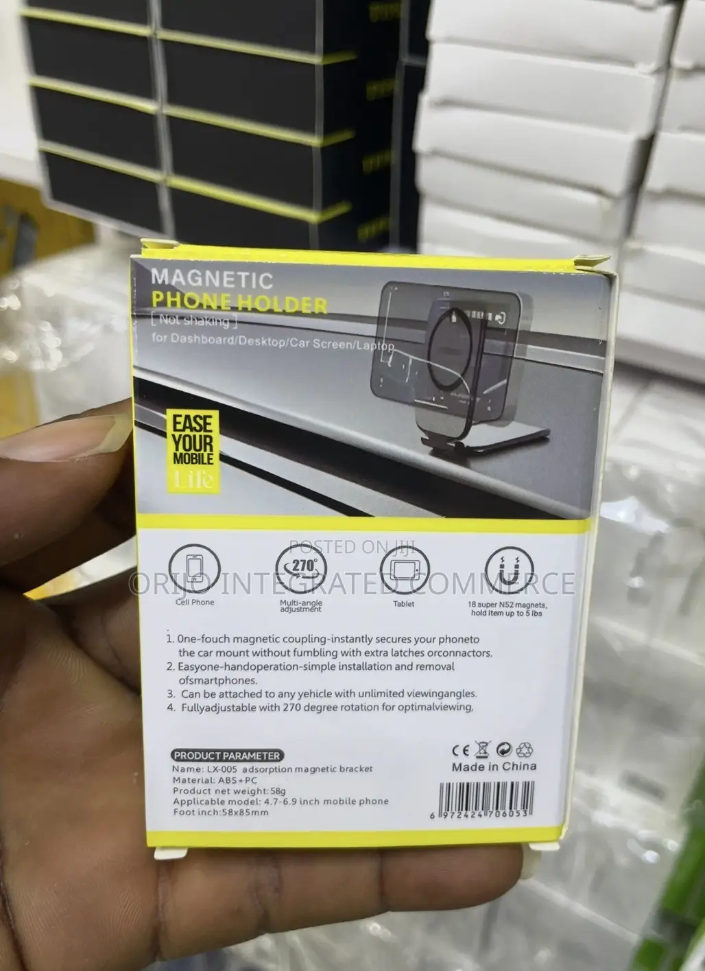 MAGNETIC PHONE HOLDER for Dashboard/Desktop/Car Screen/Laptop