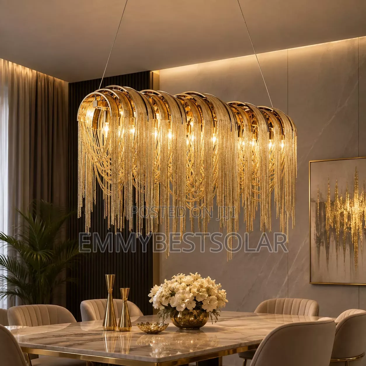 Nordic Tessel Aluminum Chain Chandelier Light