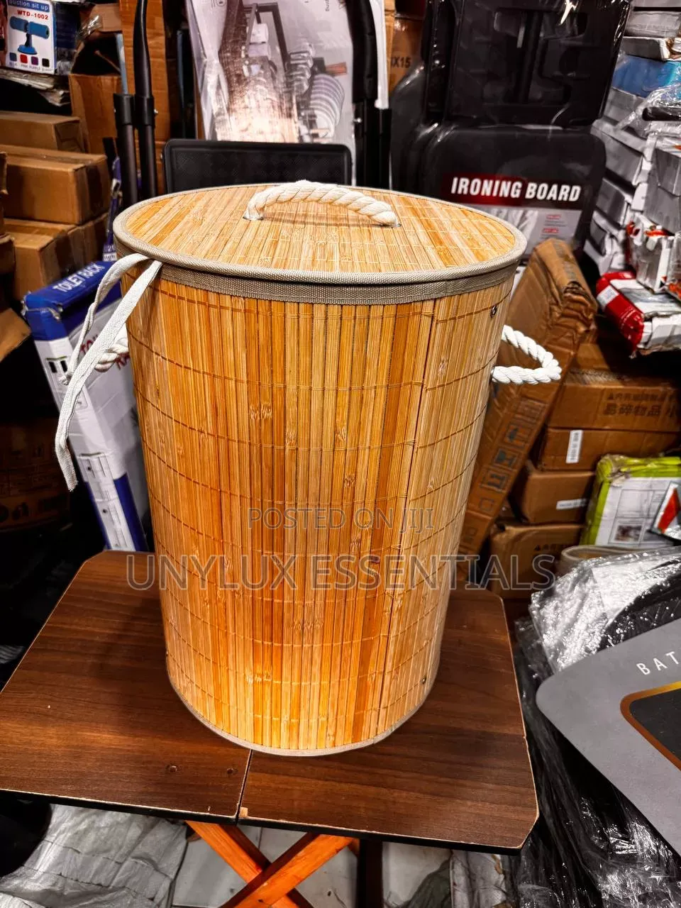 Round Bamboo Laundry Bag