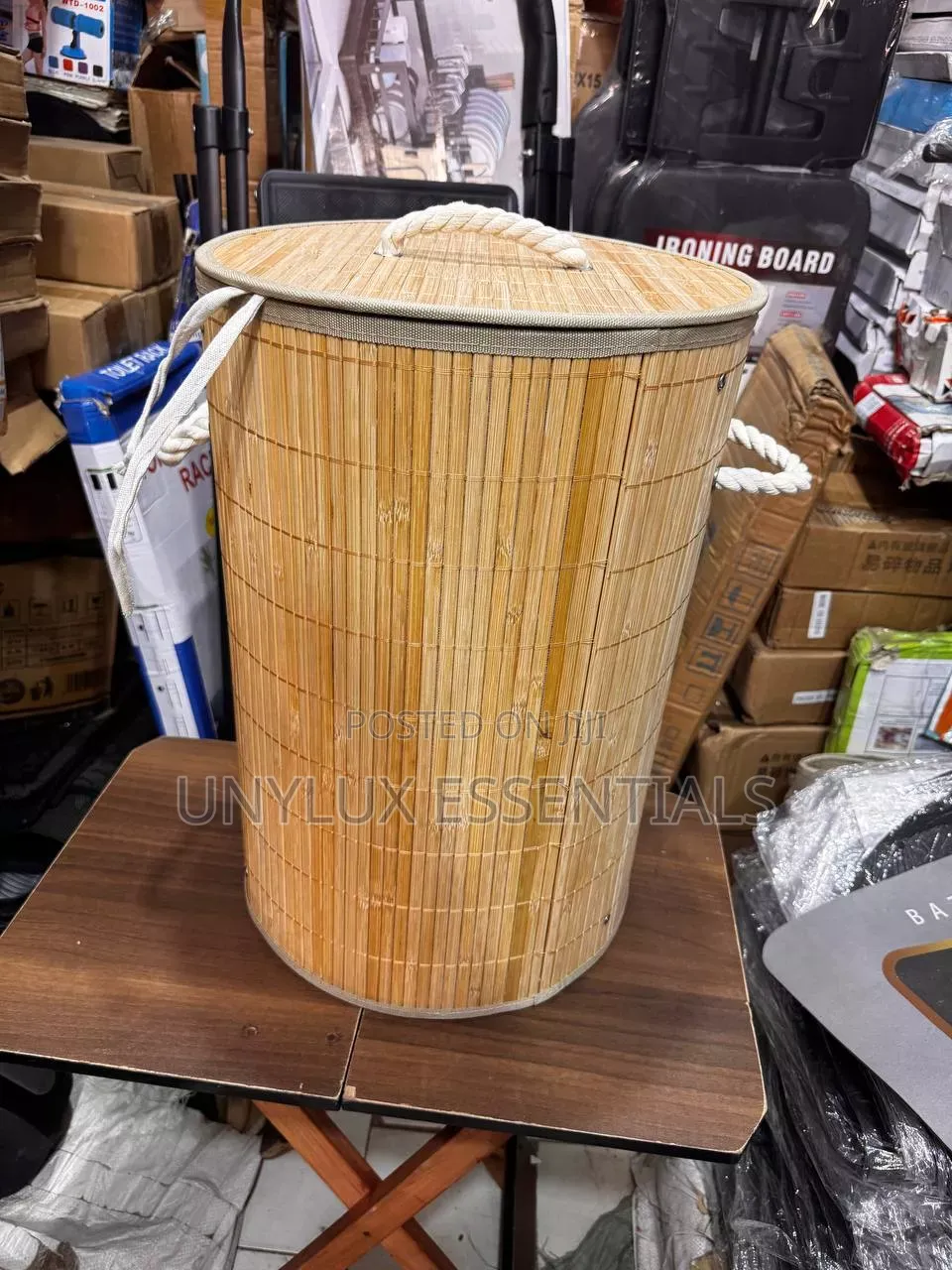 Round Bamboo Laundry Bag