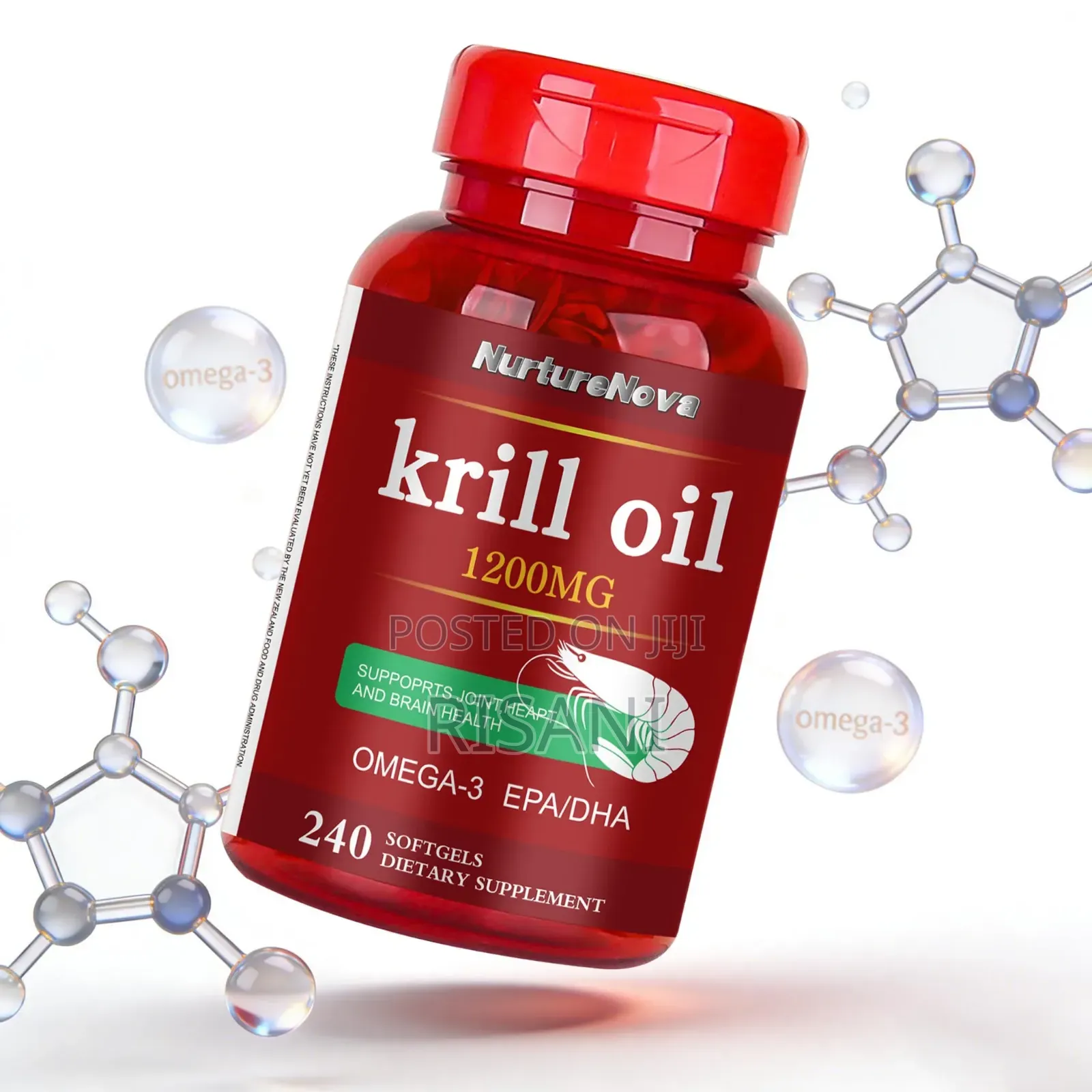 Krill Oil by 1200mg by 240 Soft Gels, Supports Bone and Brain Health