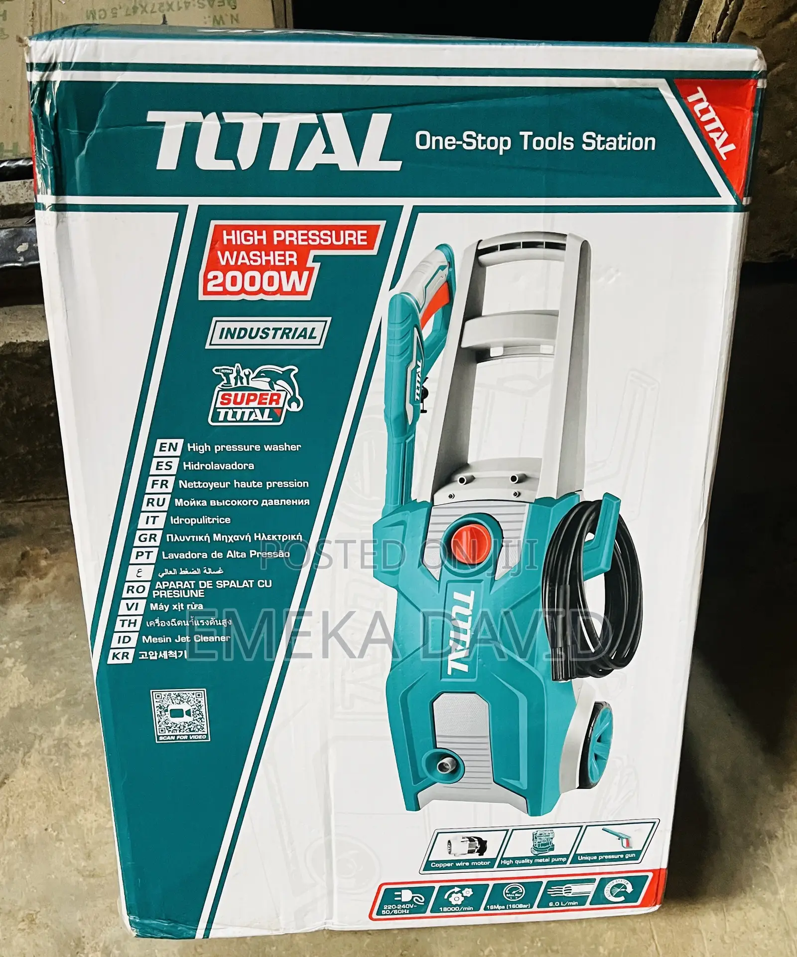 Total 2000W Industrial Electric High Pressure Washer.