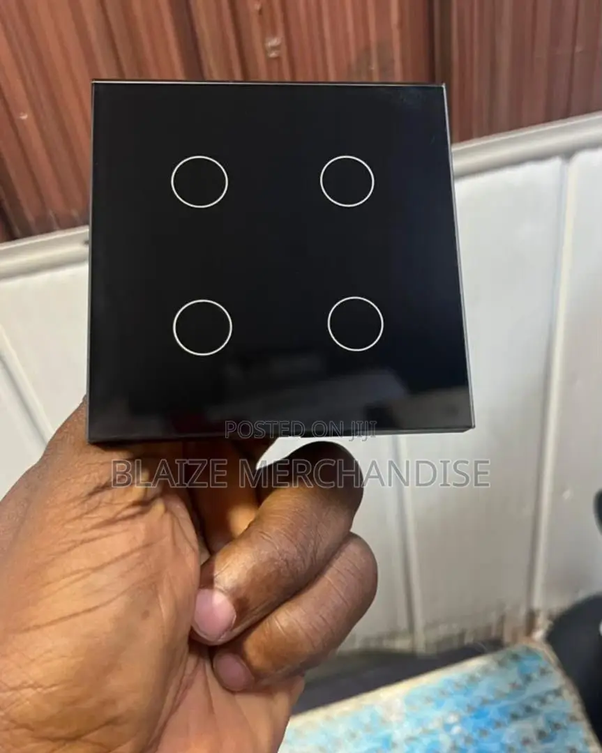 4-Gang Black Wi-Fi Smart Touch Light Switch