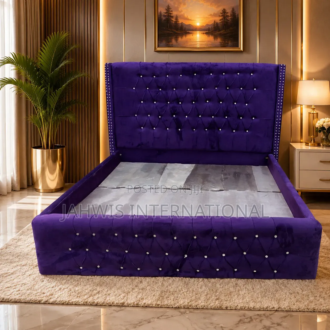 Beautiful Purple Color 4.5by6ft Bed Frame