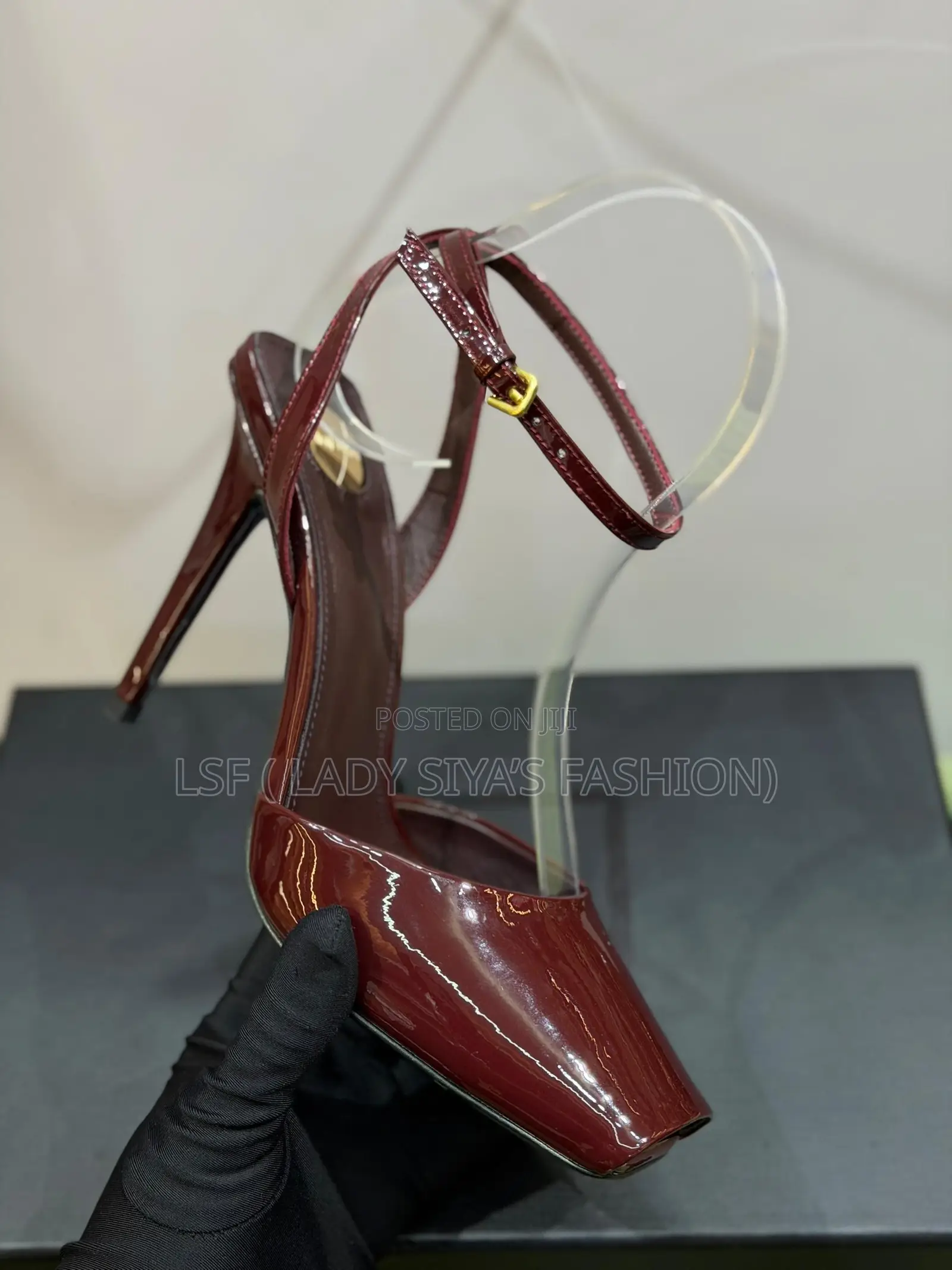 Luxury YSL Wine Peep Toe Heels