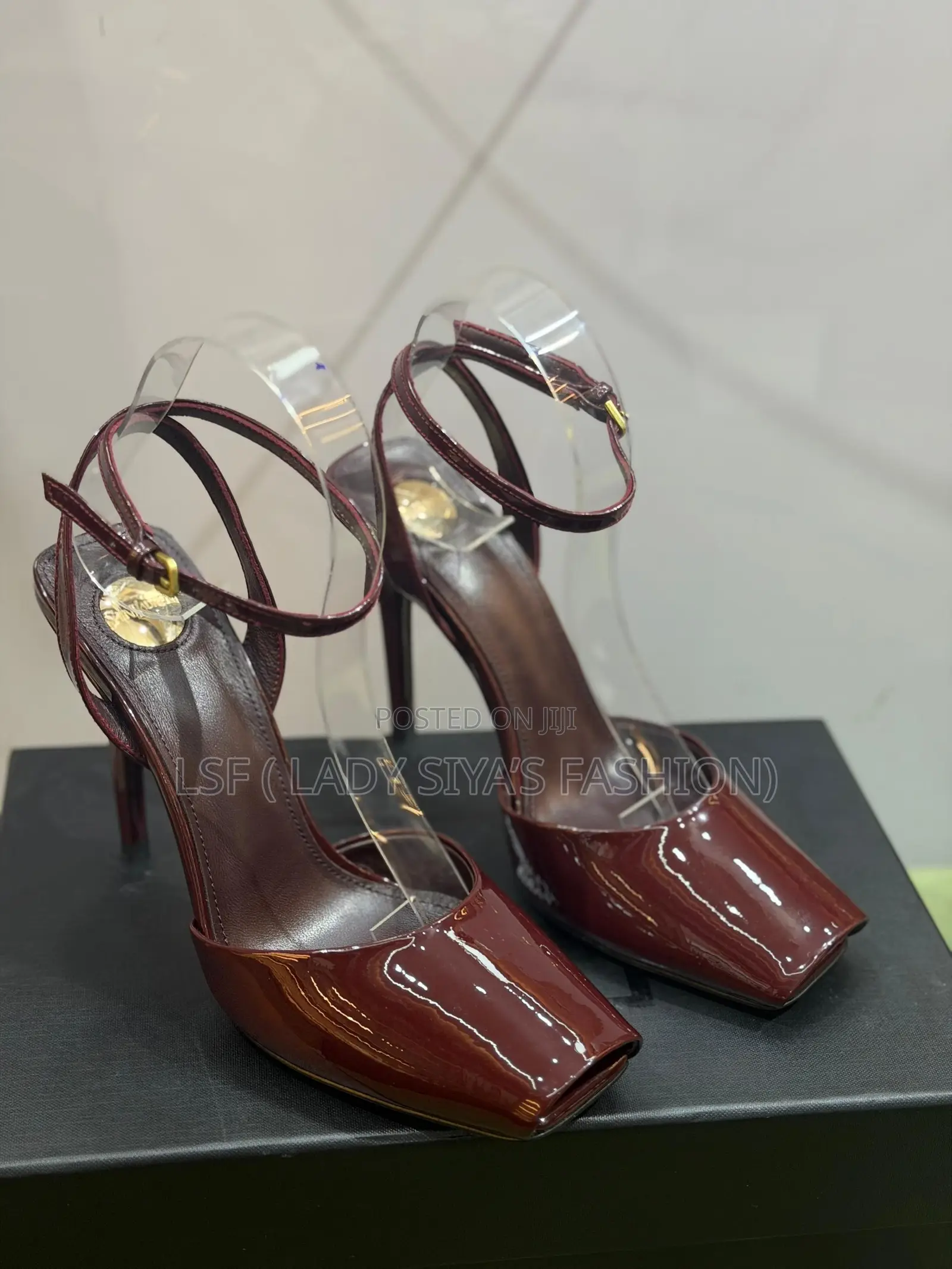 Luxury YSL Wine Peep Toe Heels