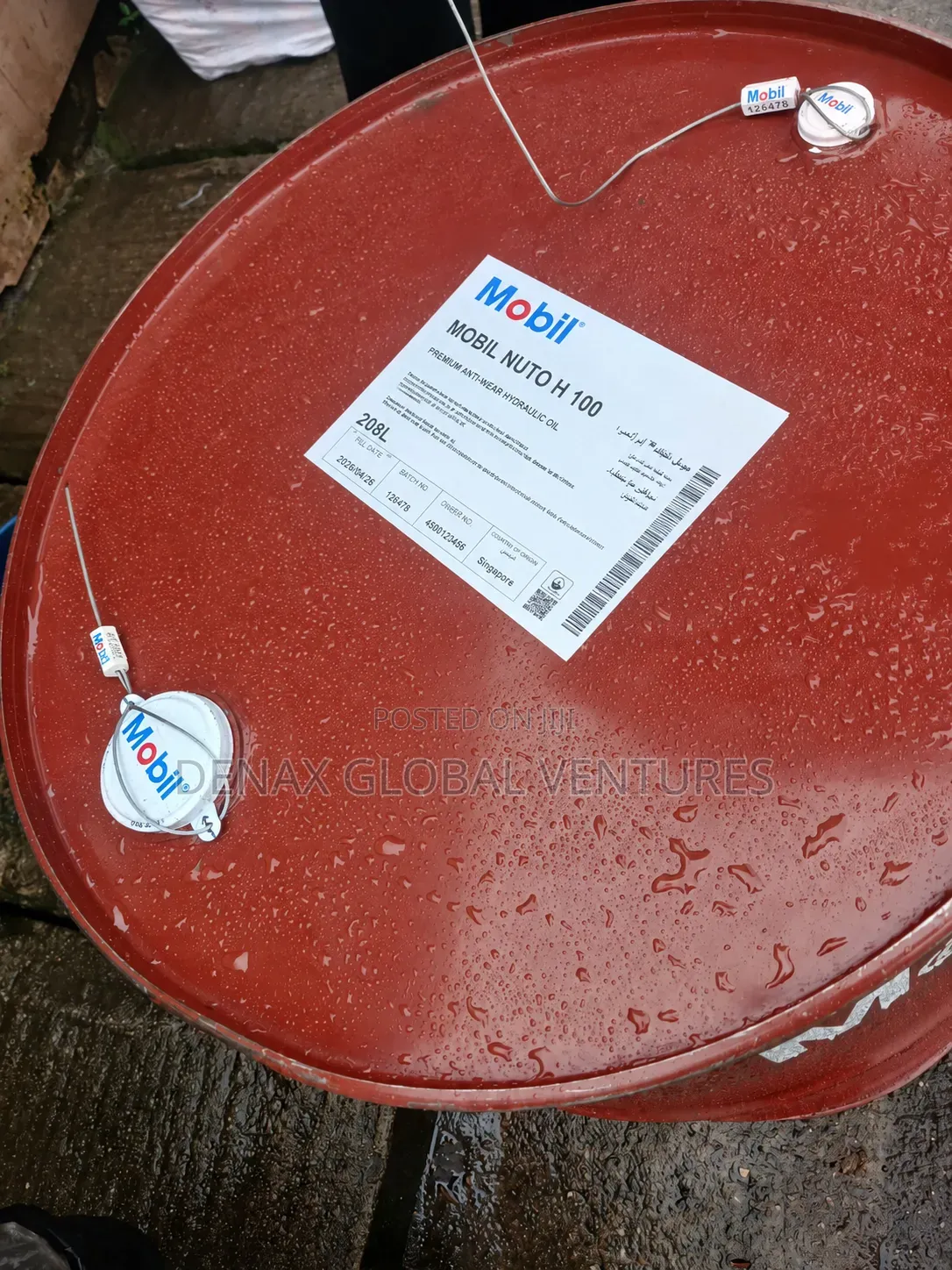Mobil Nuto H 100 Anti-Wear Hydraulic Oil 208L