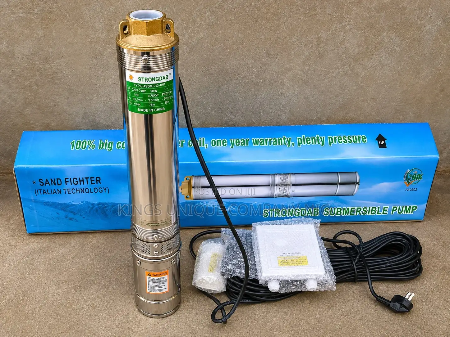 Original Strongdab 1hp Submersible Borehole Pump – High Pressure