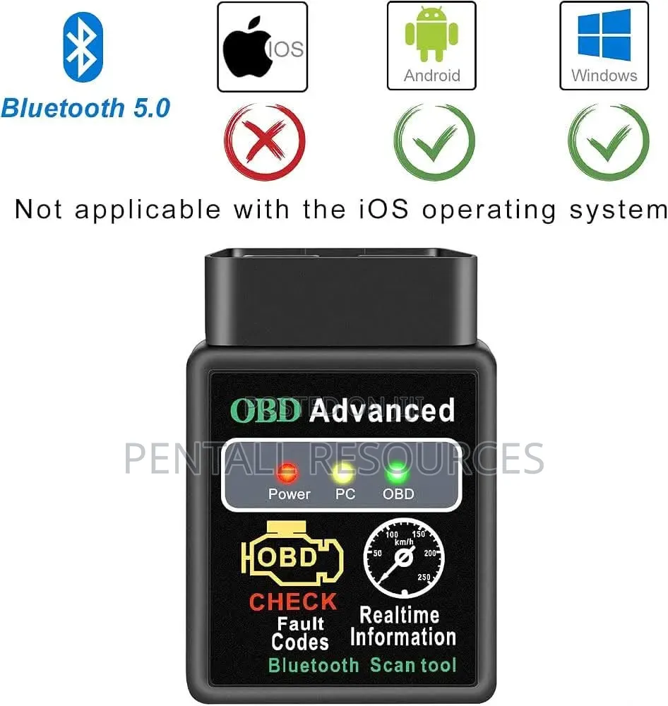 Advanced Obd2 Bluetooth Car Diagnostic Scanner Fault Detector