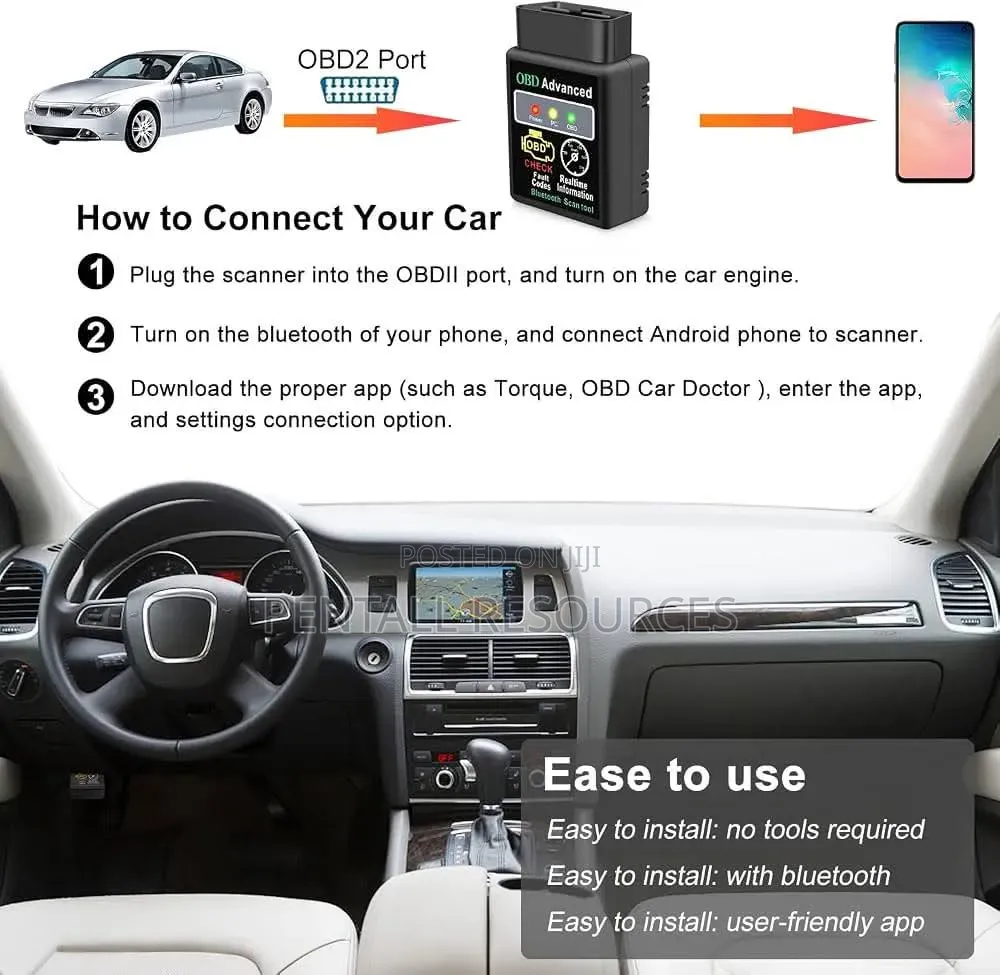 Advanced Obd2 Bluetooth Car Diagnostic Scanner Fault Detector