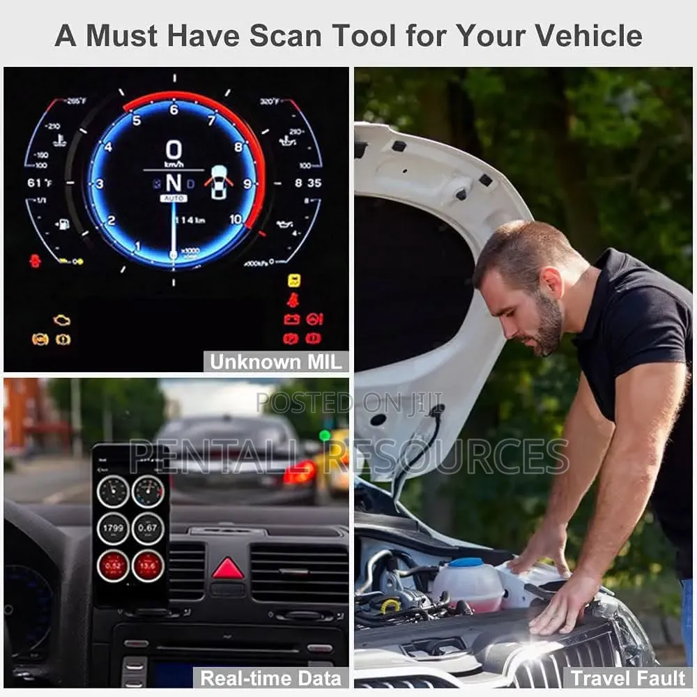 Advanced Obd2 Bluetooth Car Diagnostic Scanner Fault Detector