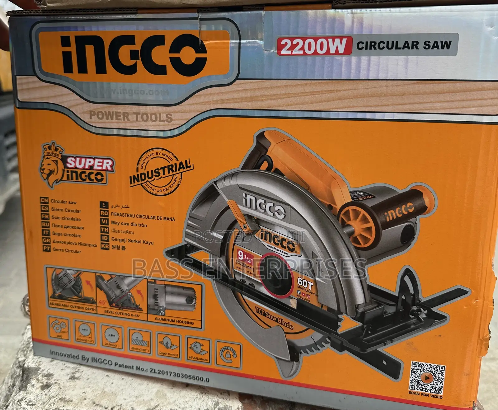 INGCO 2200W Circular Saw – 235mm (9-1/4”) TCT Blade