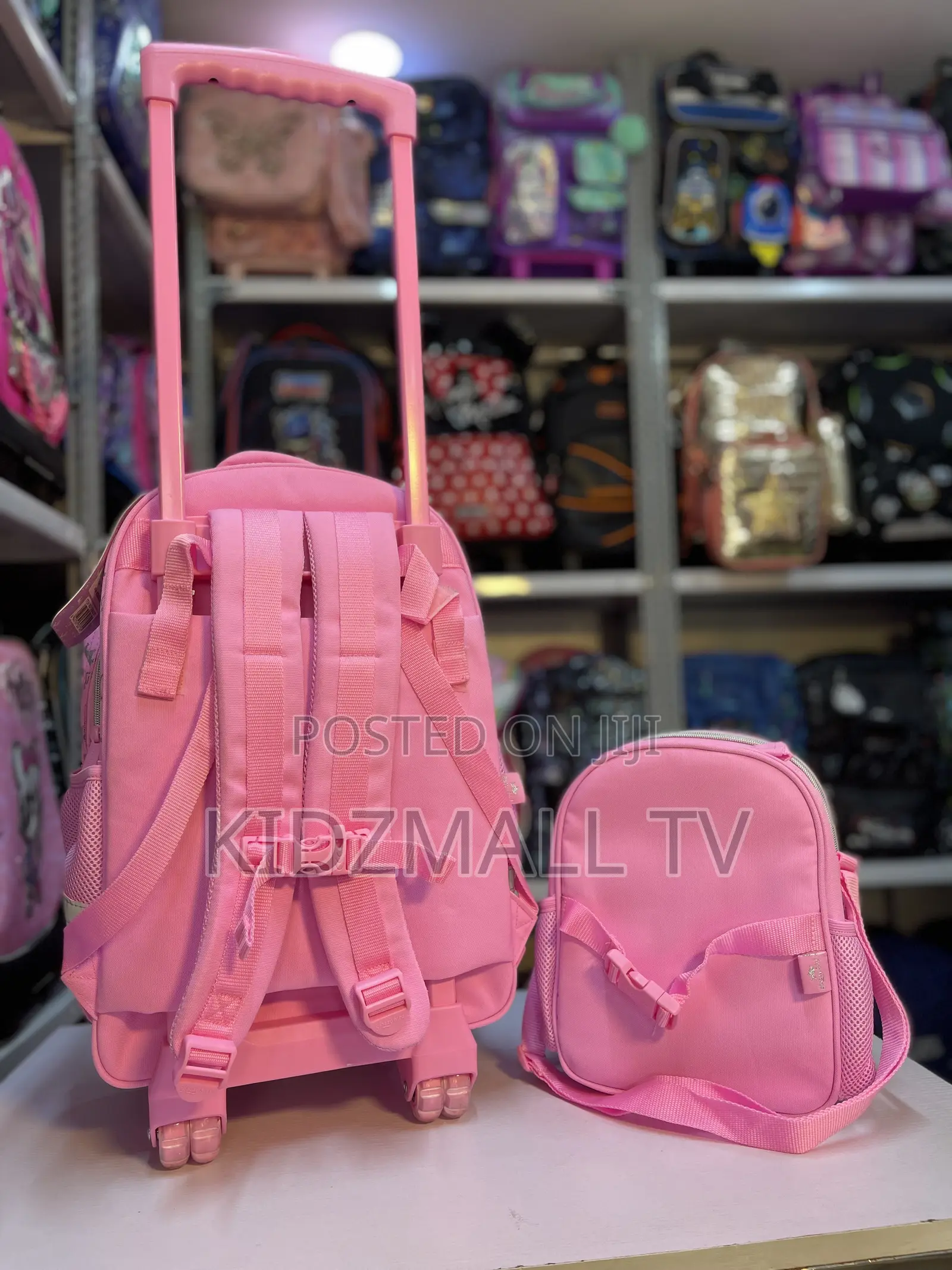 Pink Girls’ Trolley School Bag Set