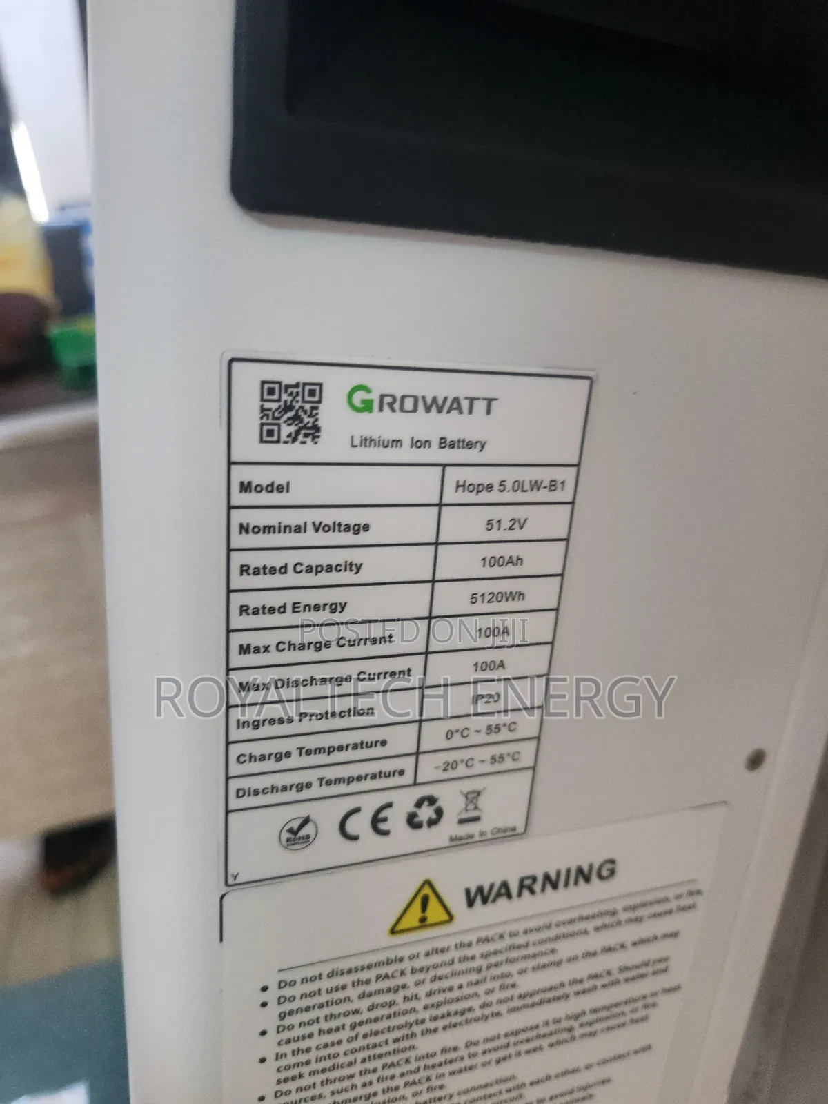 Growatt 5kwh 48v Lithium Phosphate Batteries