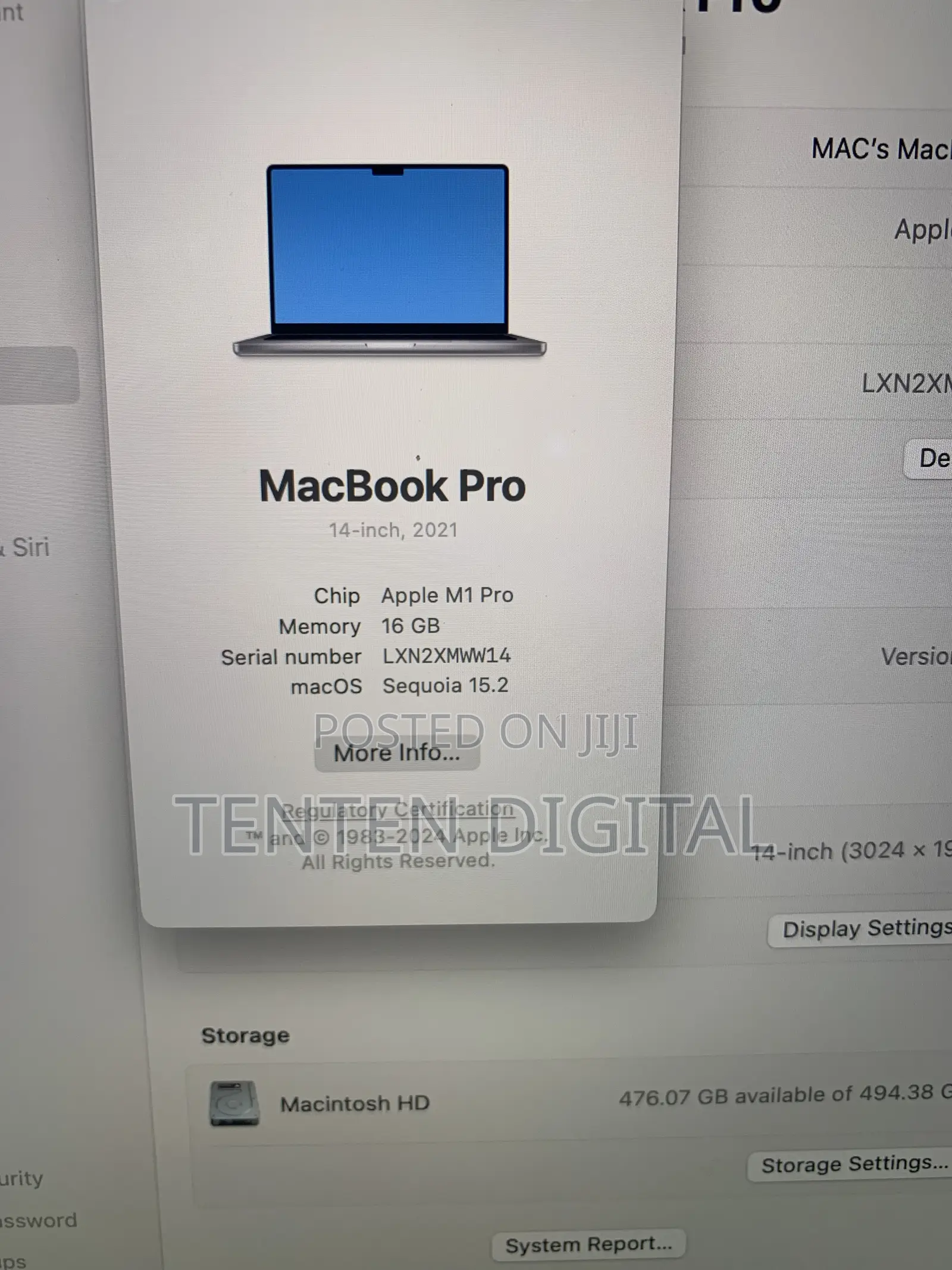 Laptop Apple MacBook Pro 2021 M1 16GB Apple M1 Pro SSD 512GB