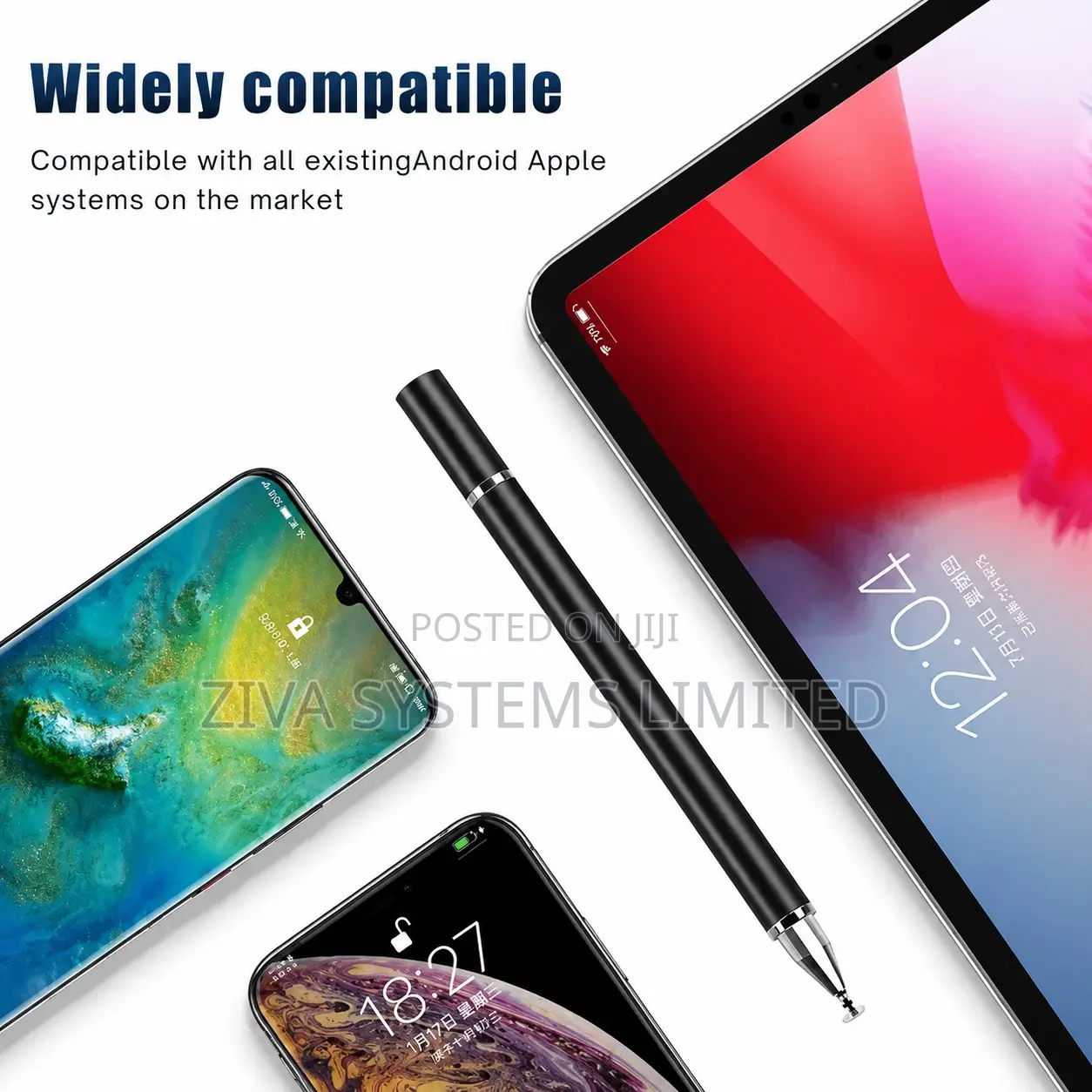 2-in-1 Stylus Pen for iPhone, iPad, Android Phones Tablets